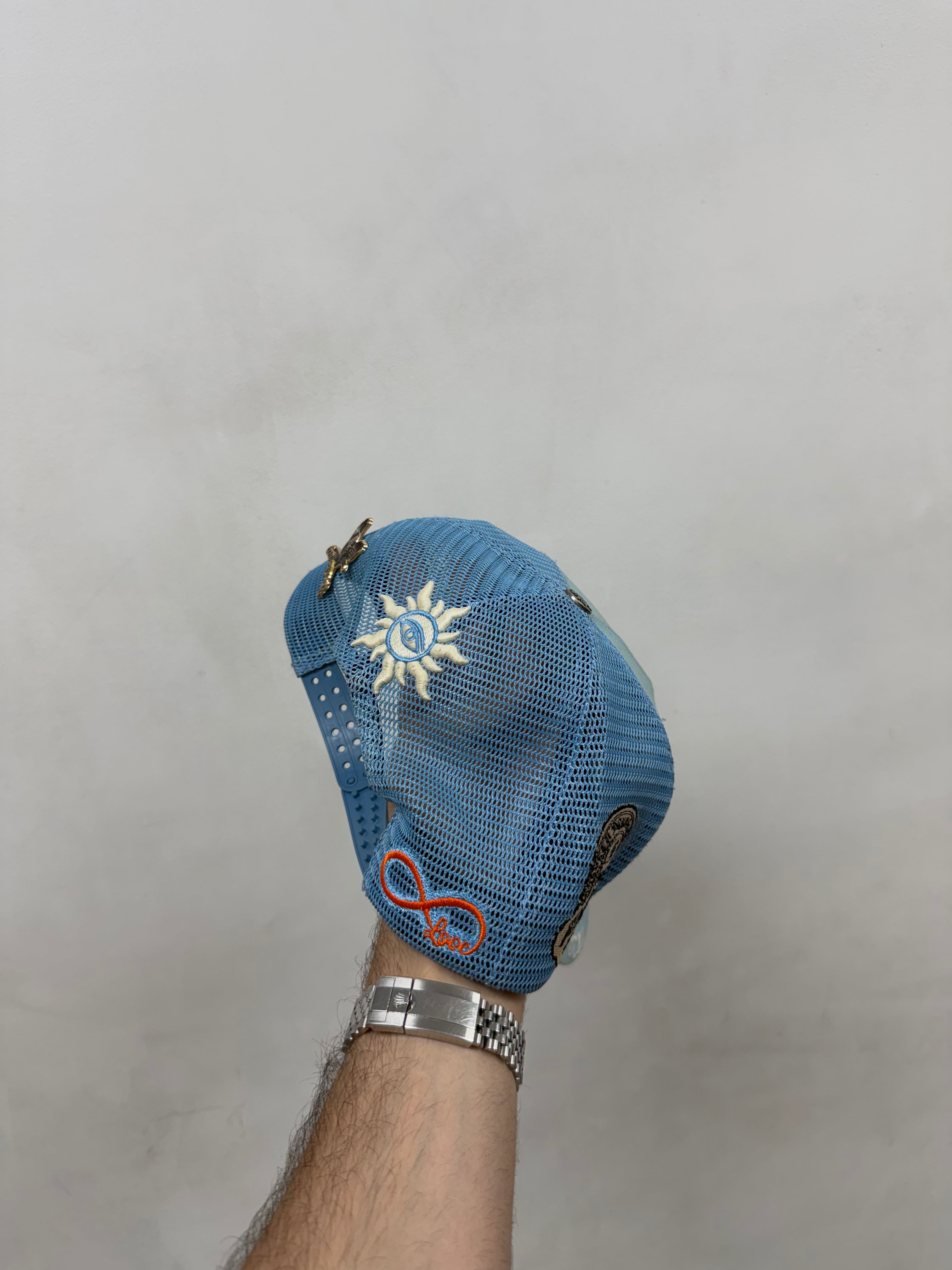 Godspeed Baby Blue Black 4Ever Trucker Hat