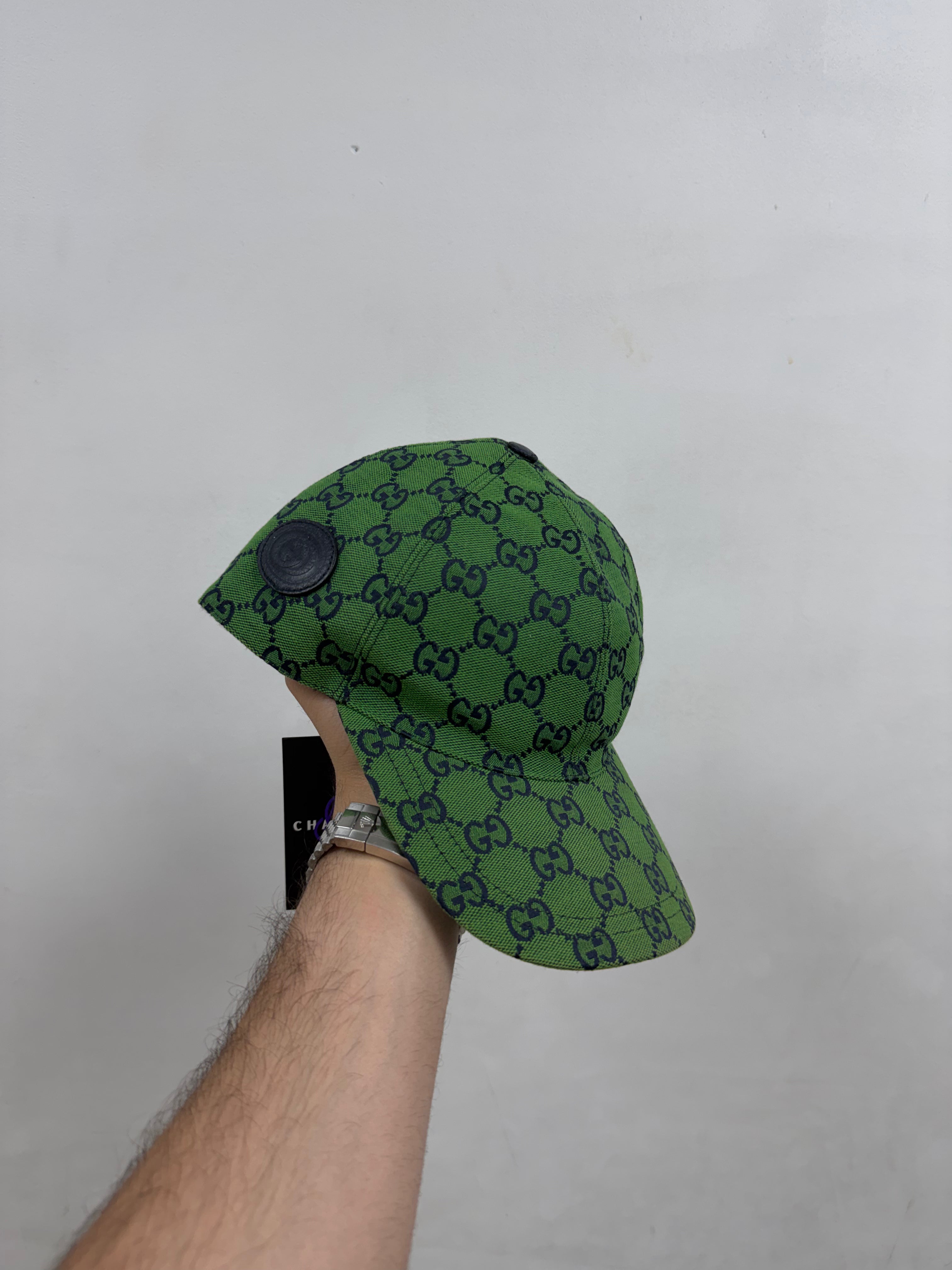 Gucci Green Navy GG Monogram Hat