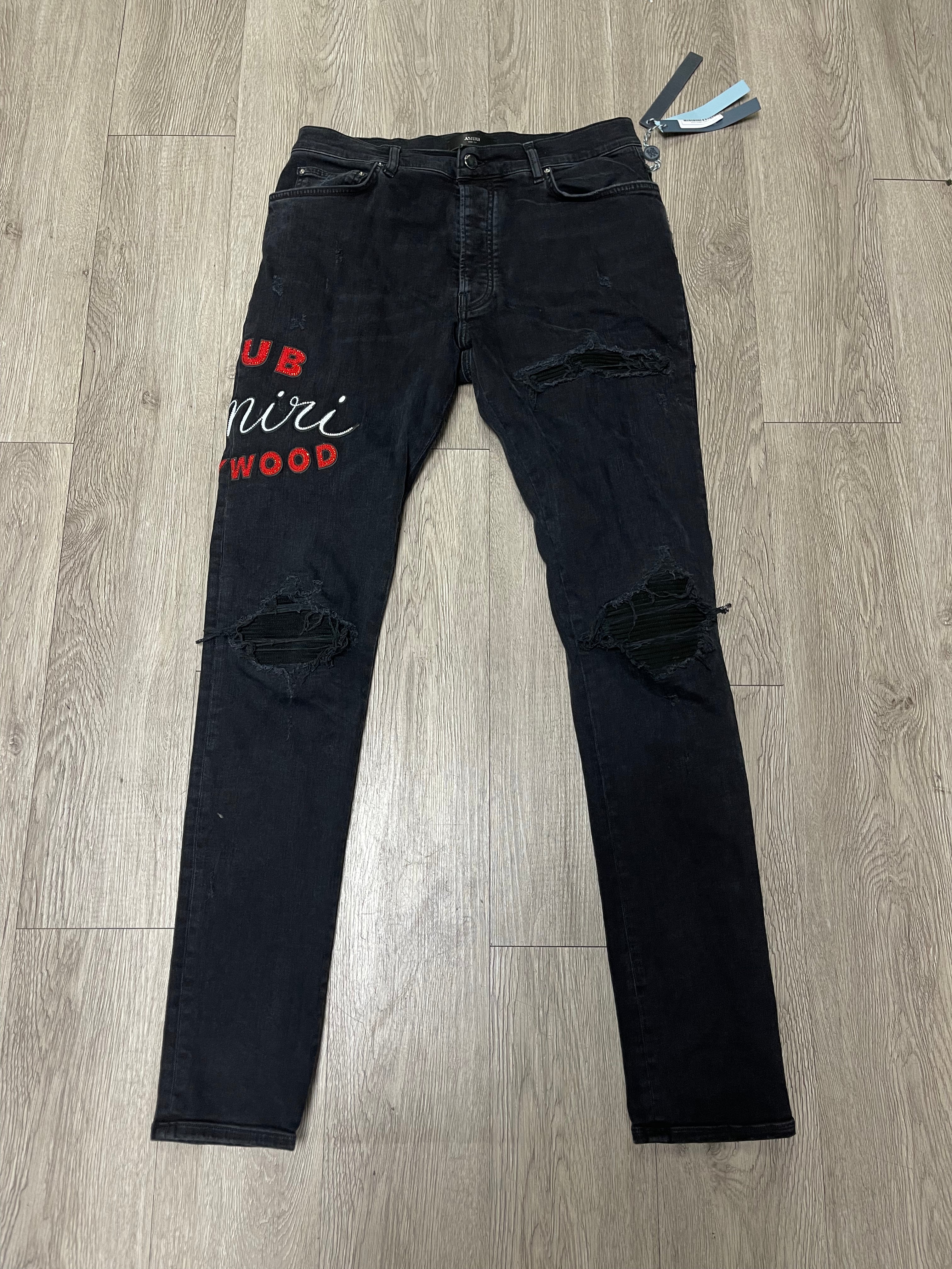 Amiri Black Wash Club Hollywood Jeans