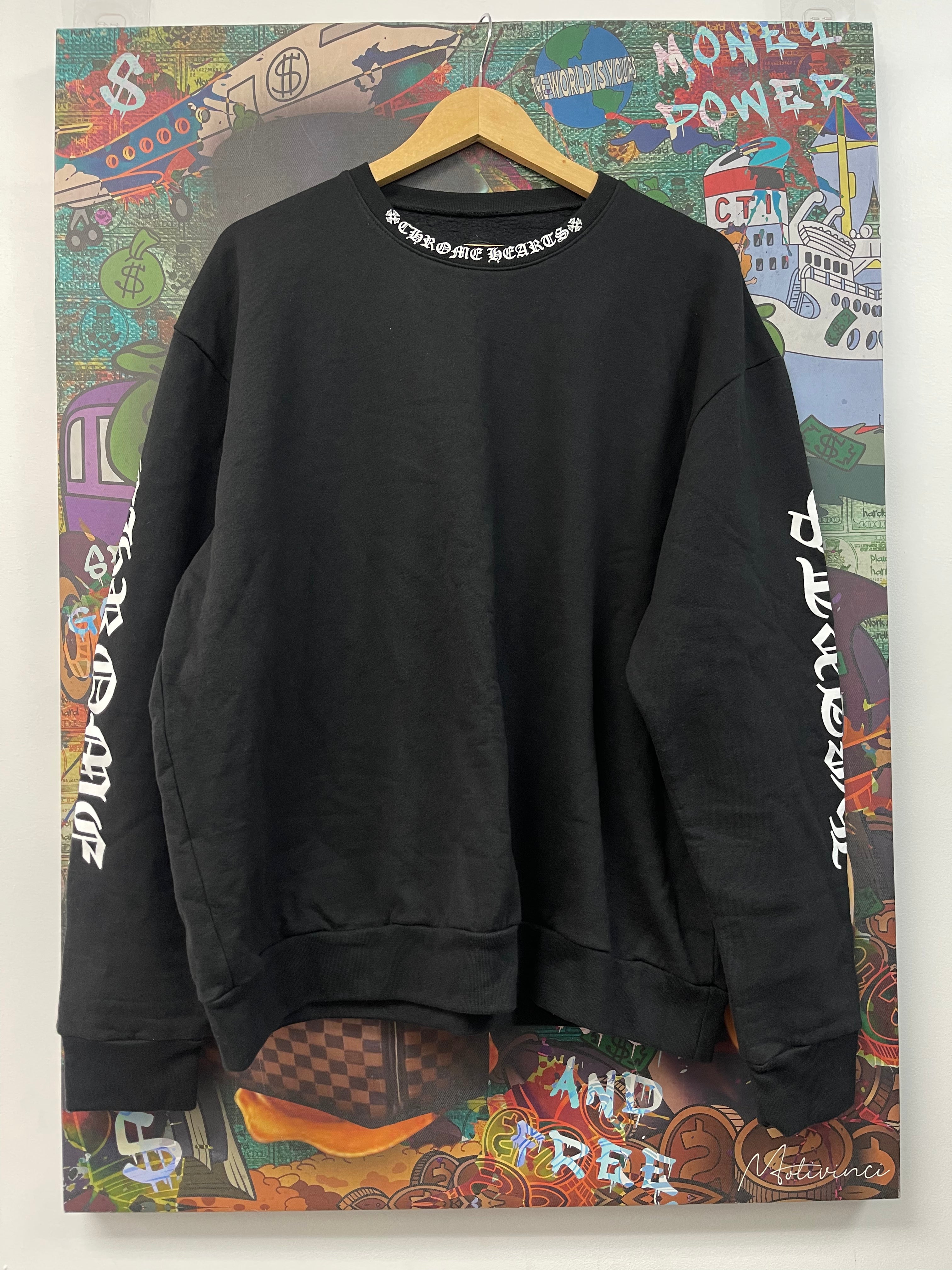 Chrome Hearts Black Neck Logo Crewneck
