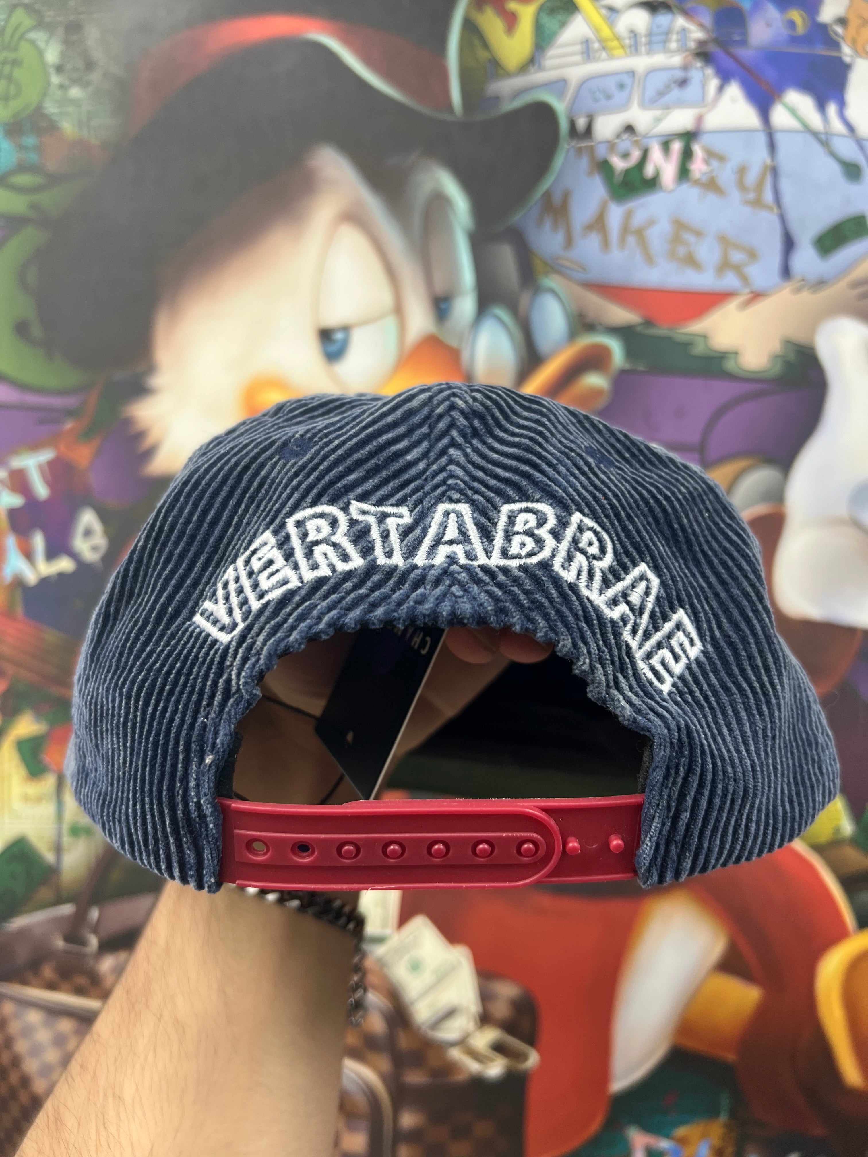 Vertabrae Navy Red Corduroy Hat