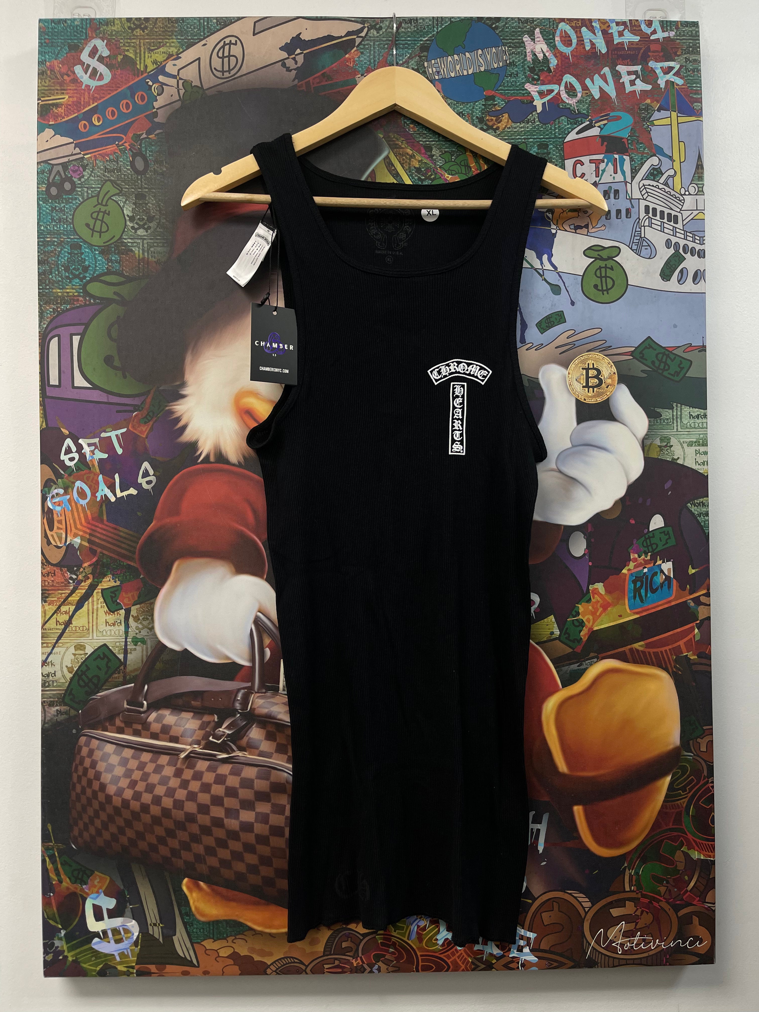 Chrome Hearts Black T-Bar Cross Tank Top