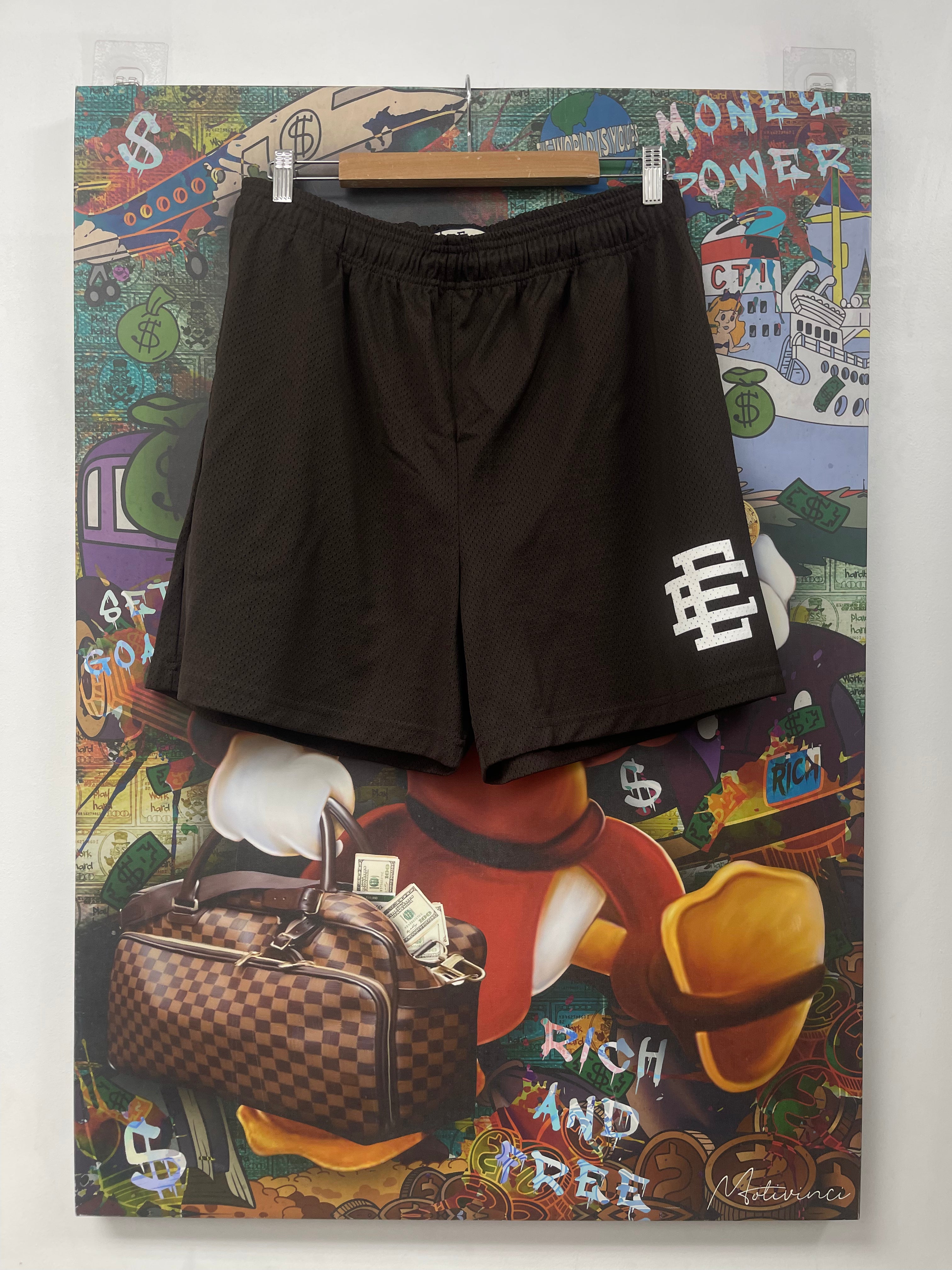 Eric Emanuel Dark Brown White Basics Shorts