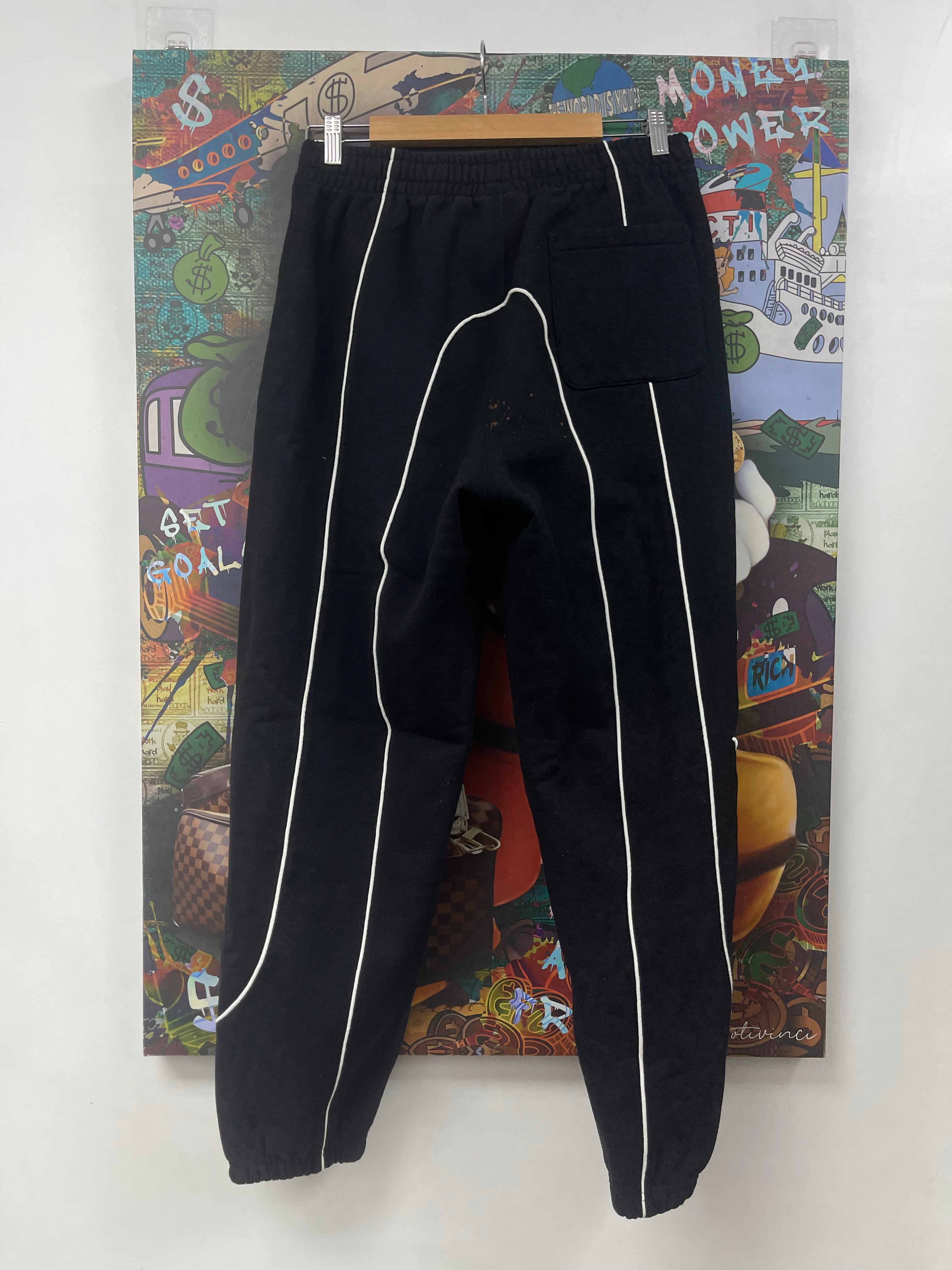 Supreme Black White Script Sweats