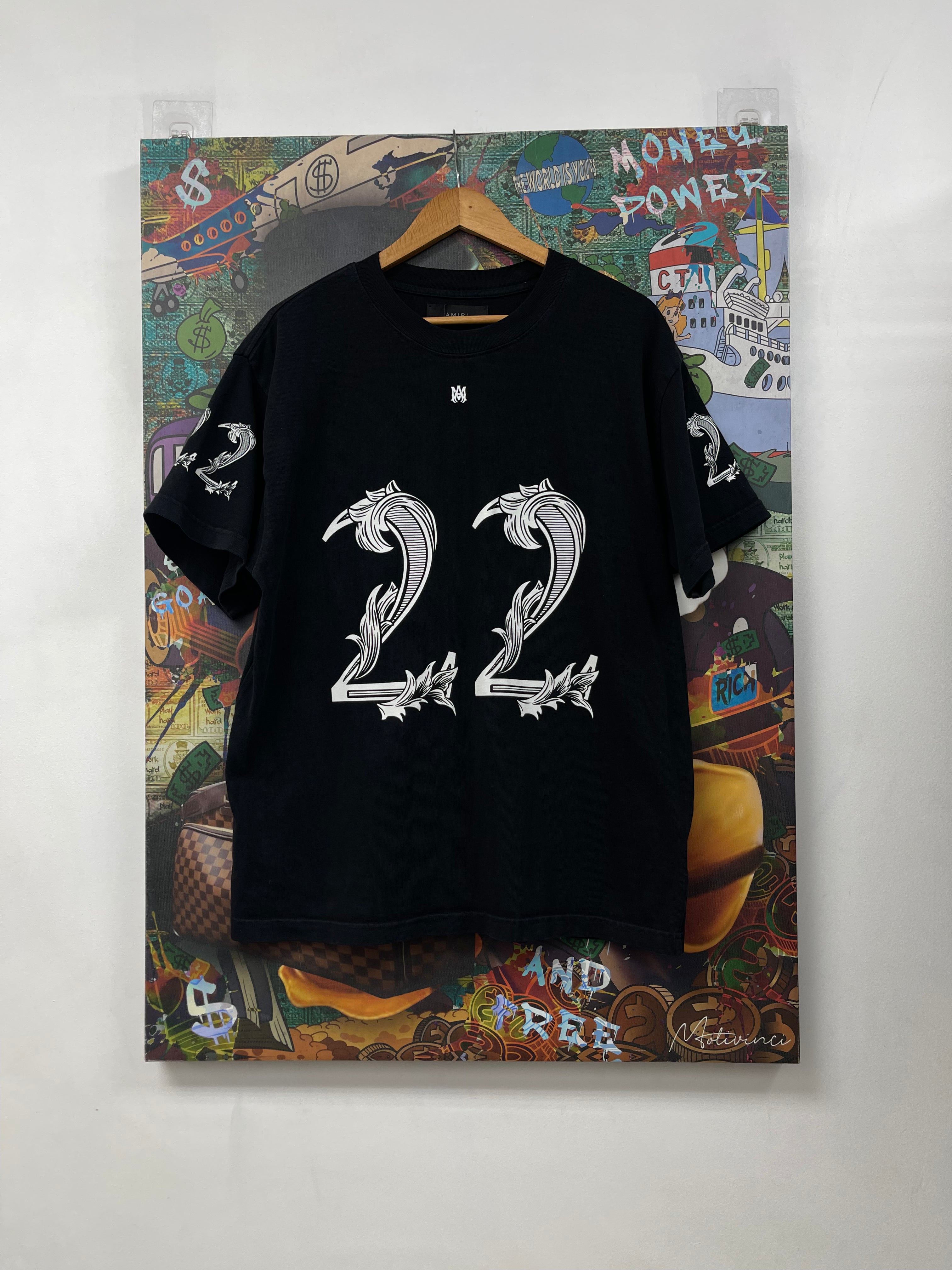 Amiri Black 22 Vine Logo Tee