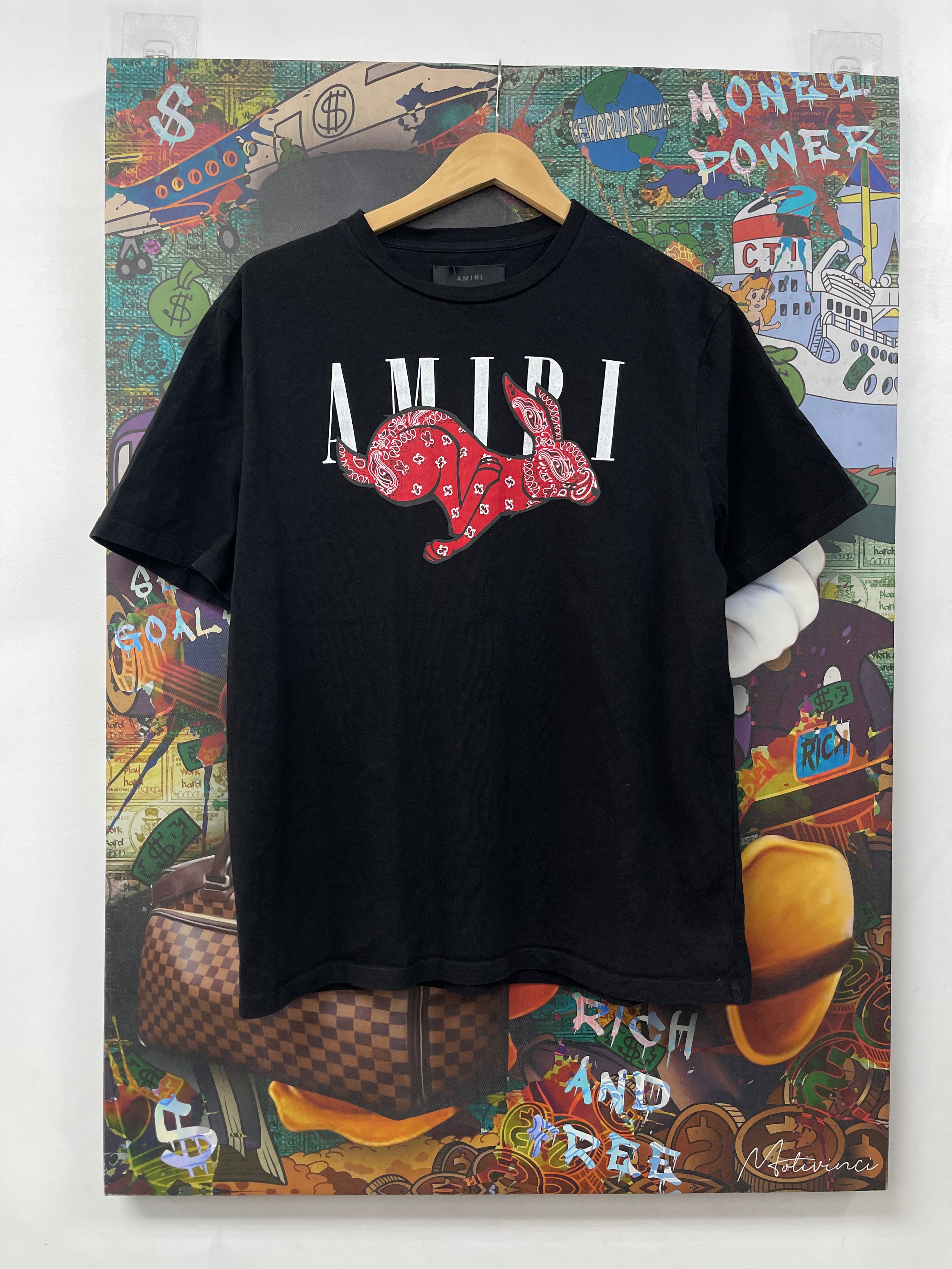 Amiri Black Red Bandana Tee
