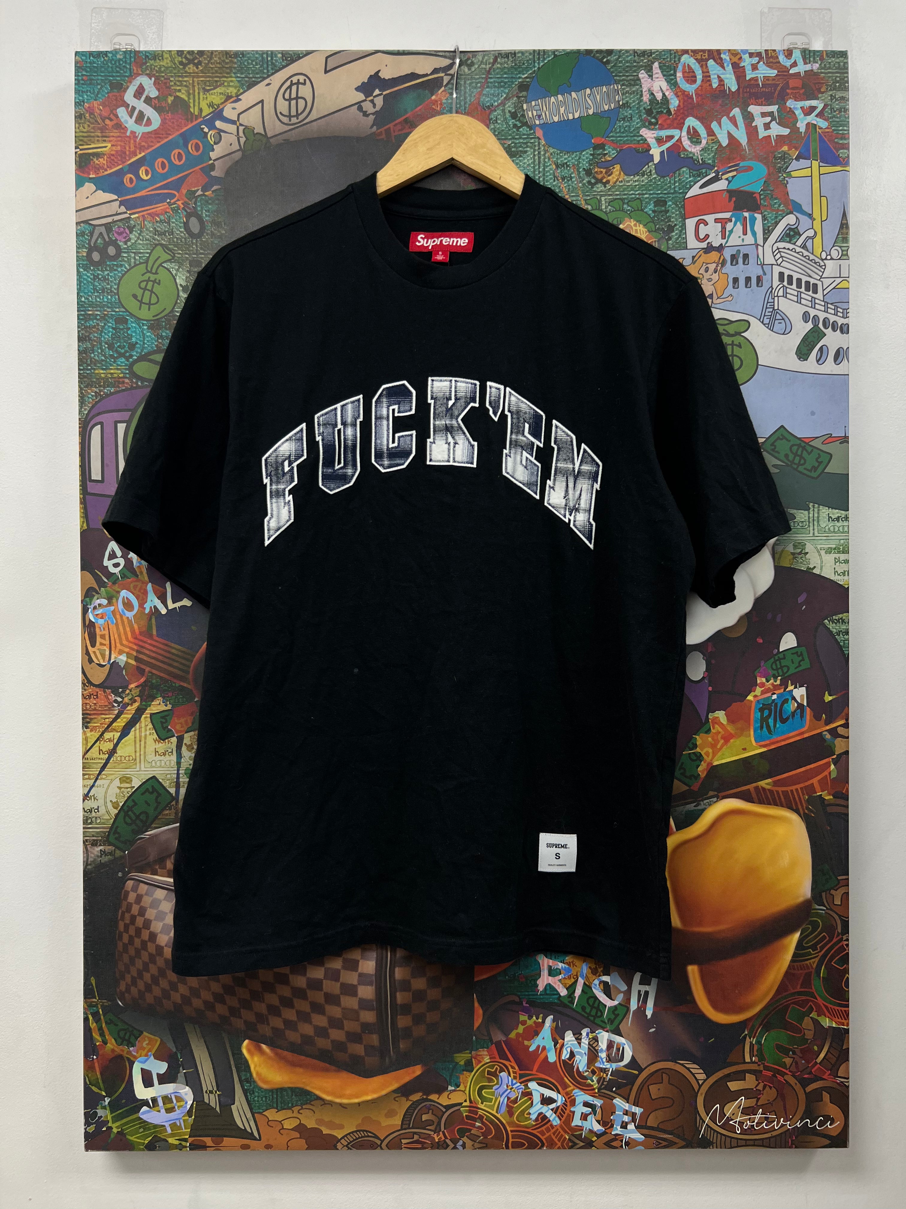 Supreme Black Fuck Em Plaid Tee