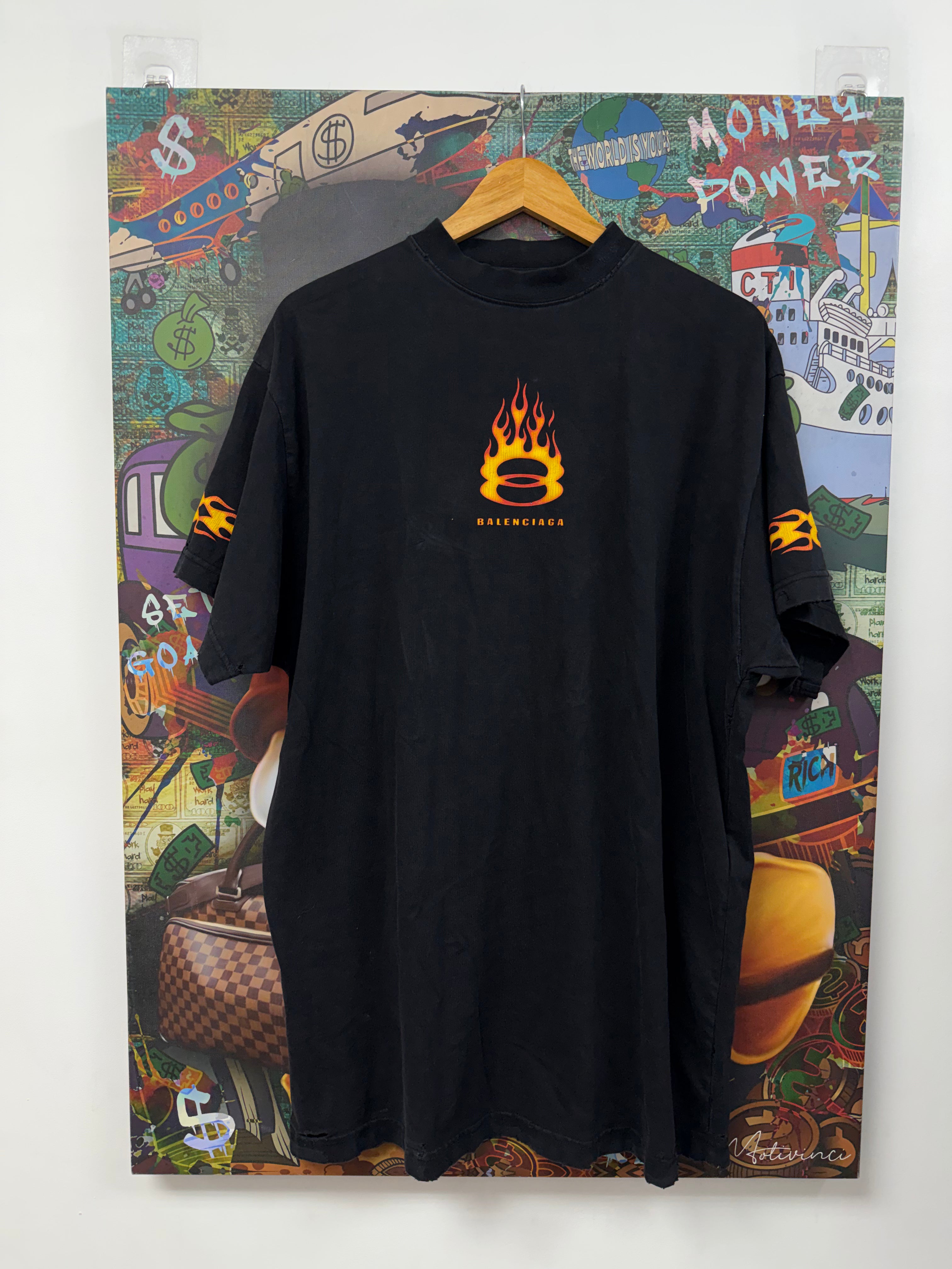 Balenciaga Black Flame Unity Tee