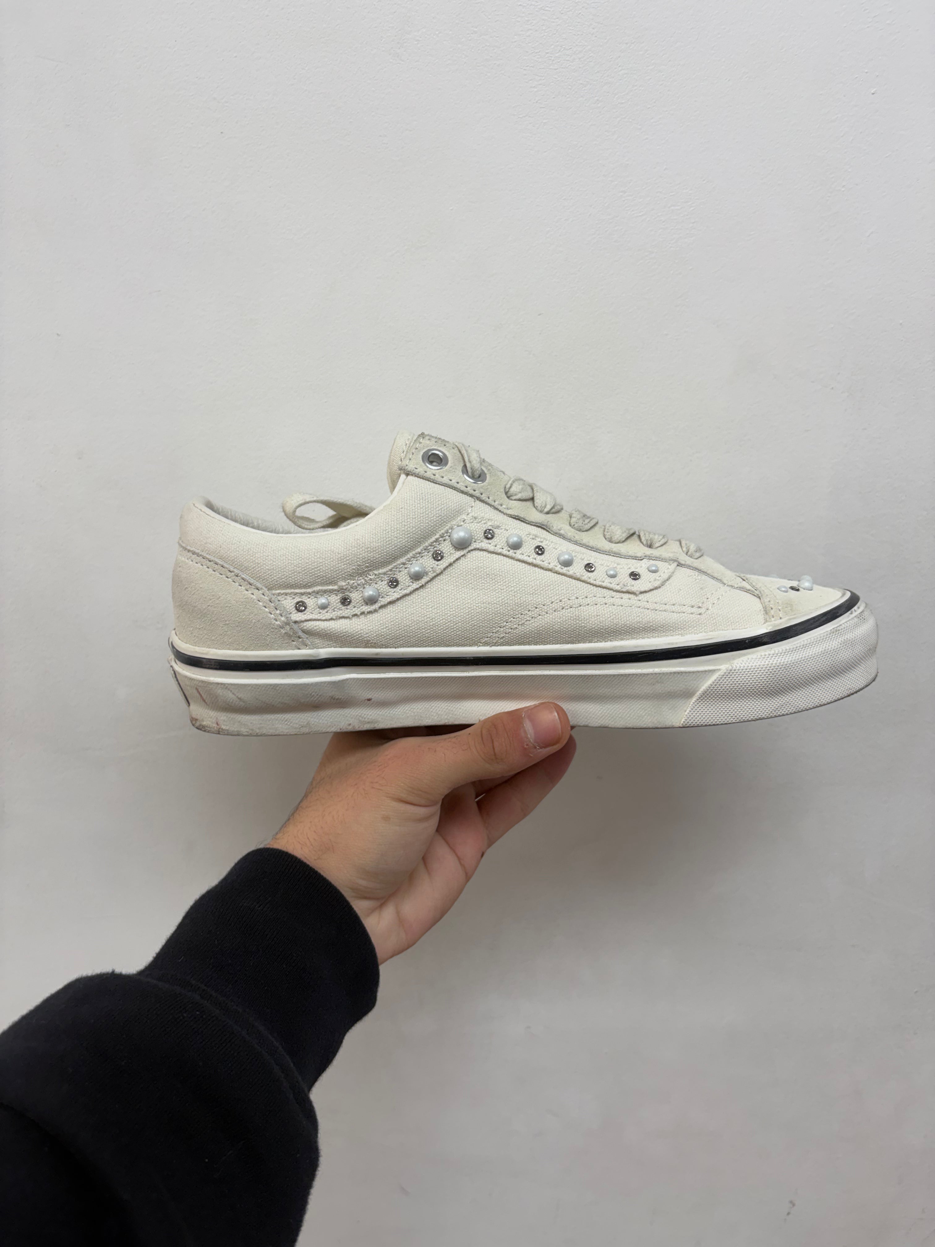 Vans White Pearlized Sneakers
