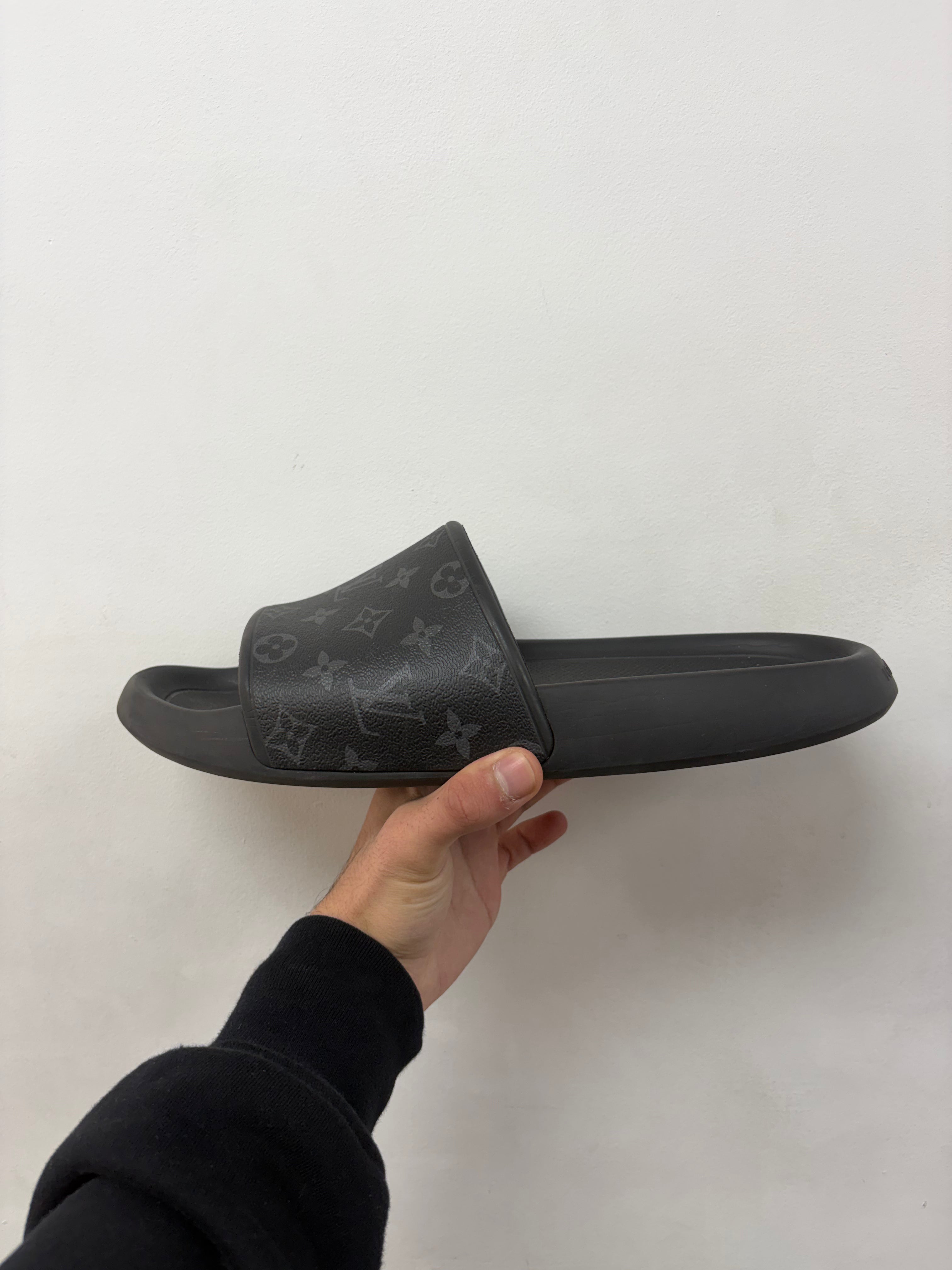 Louis Vuitton Black Monogram Slides