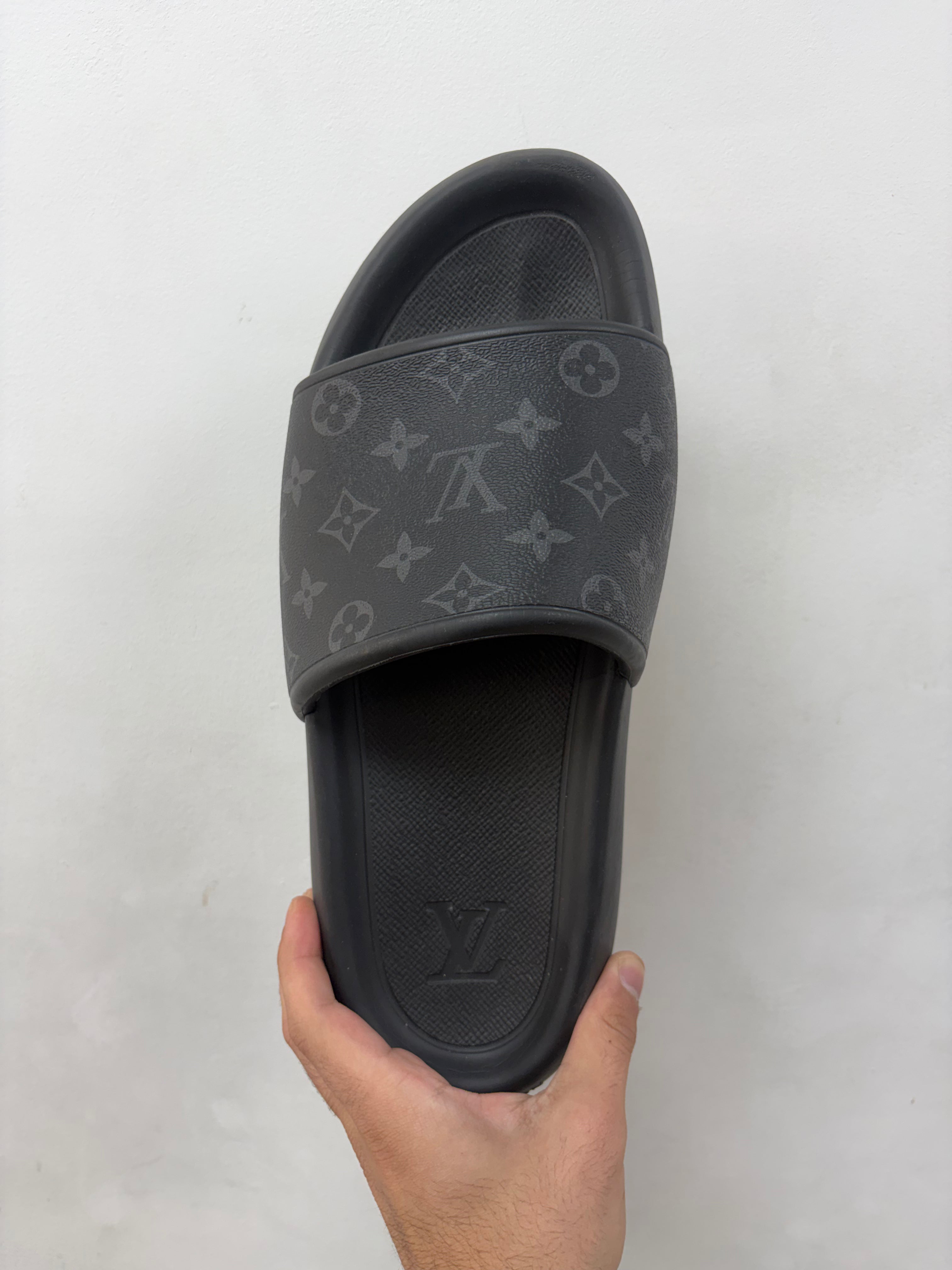 Louis Vuitton Black Monogram Slides