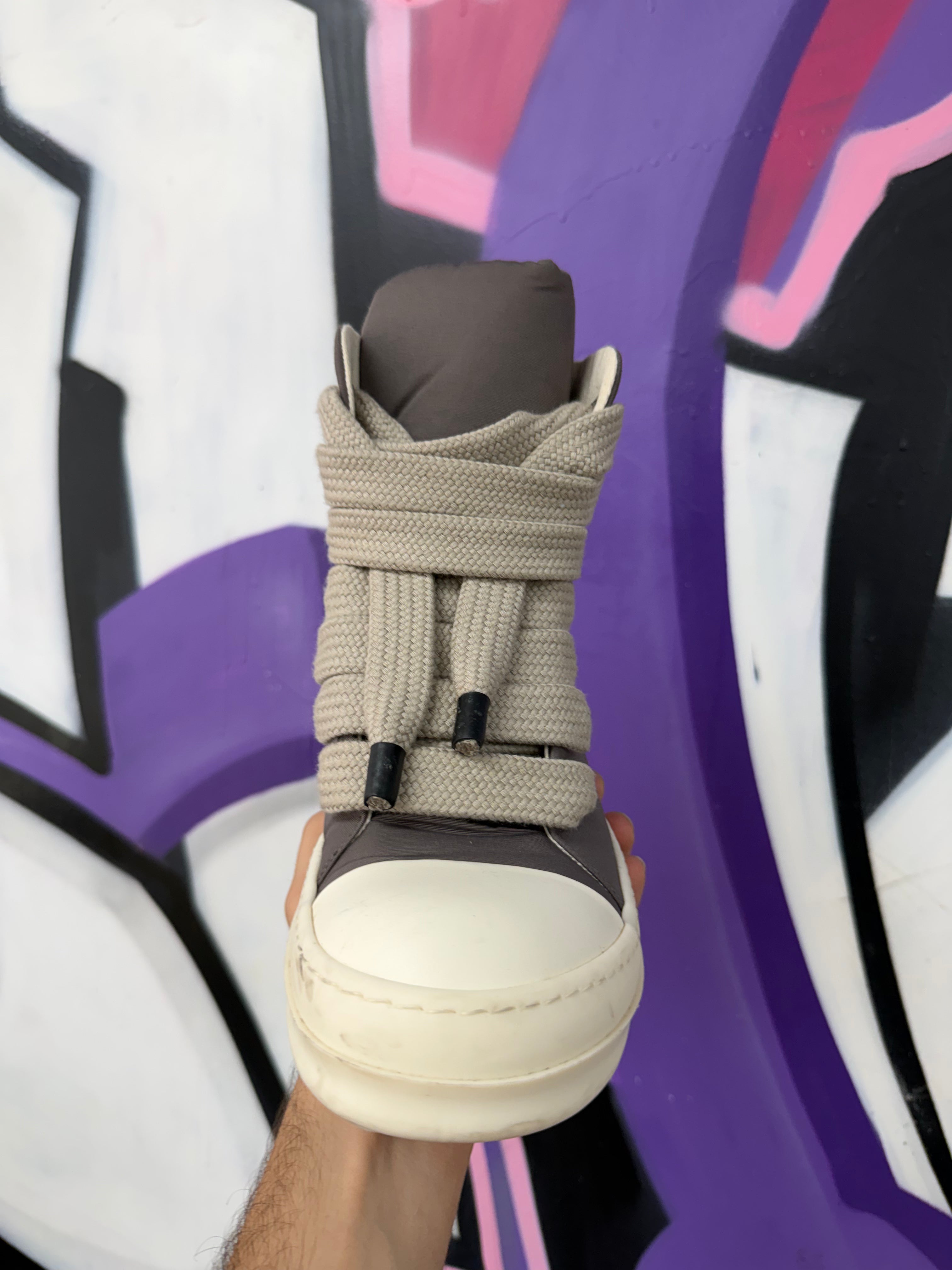 Rick Owens Dust & Milk DRKSHDW Jumbo Lace Ramone High Sneakers