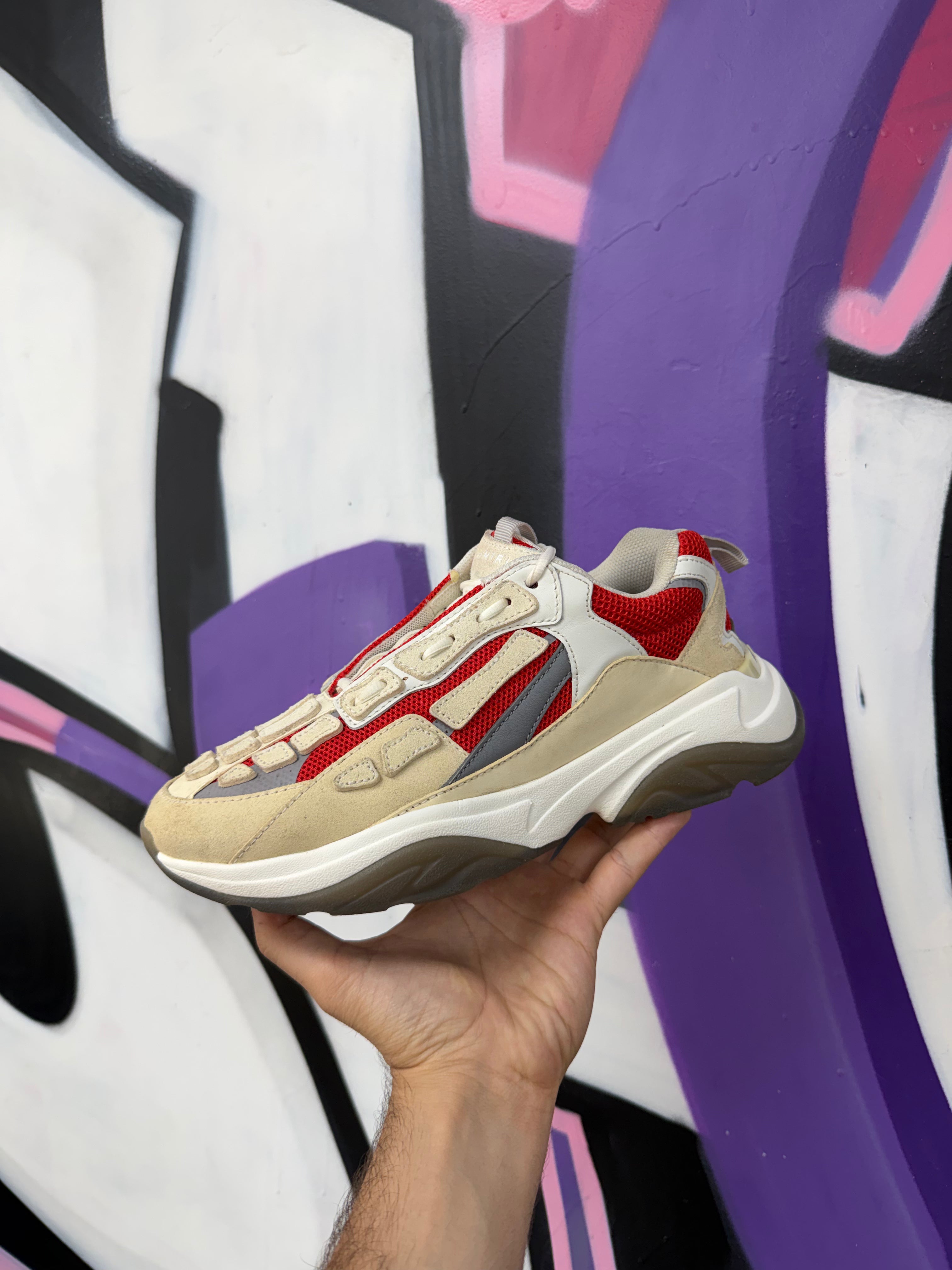 Amiri White Red Bone Runner Sneakers