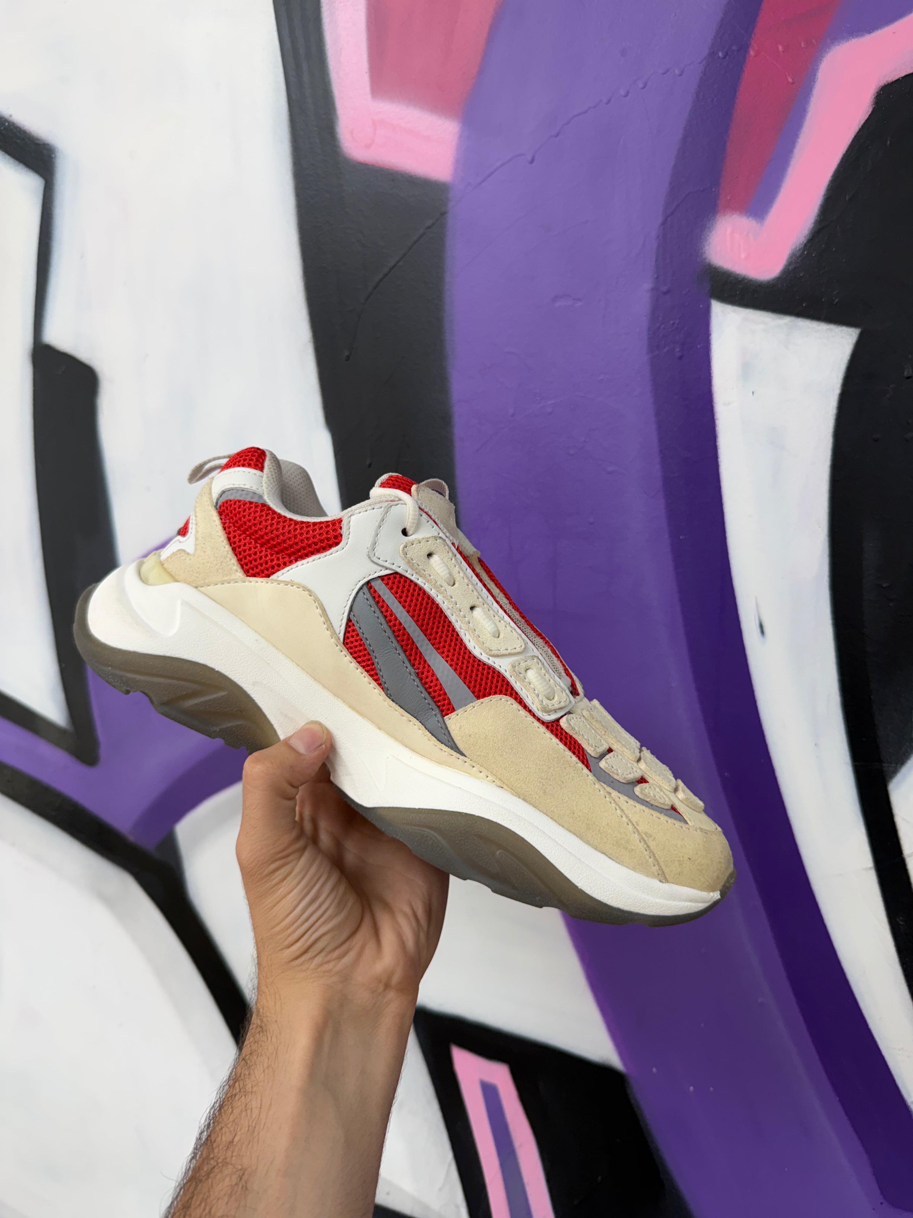 Amiri White Red Bone Runner Sneakers
