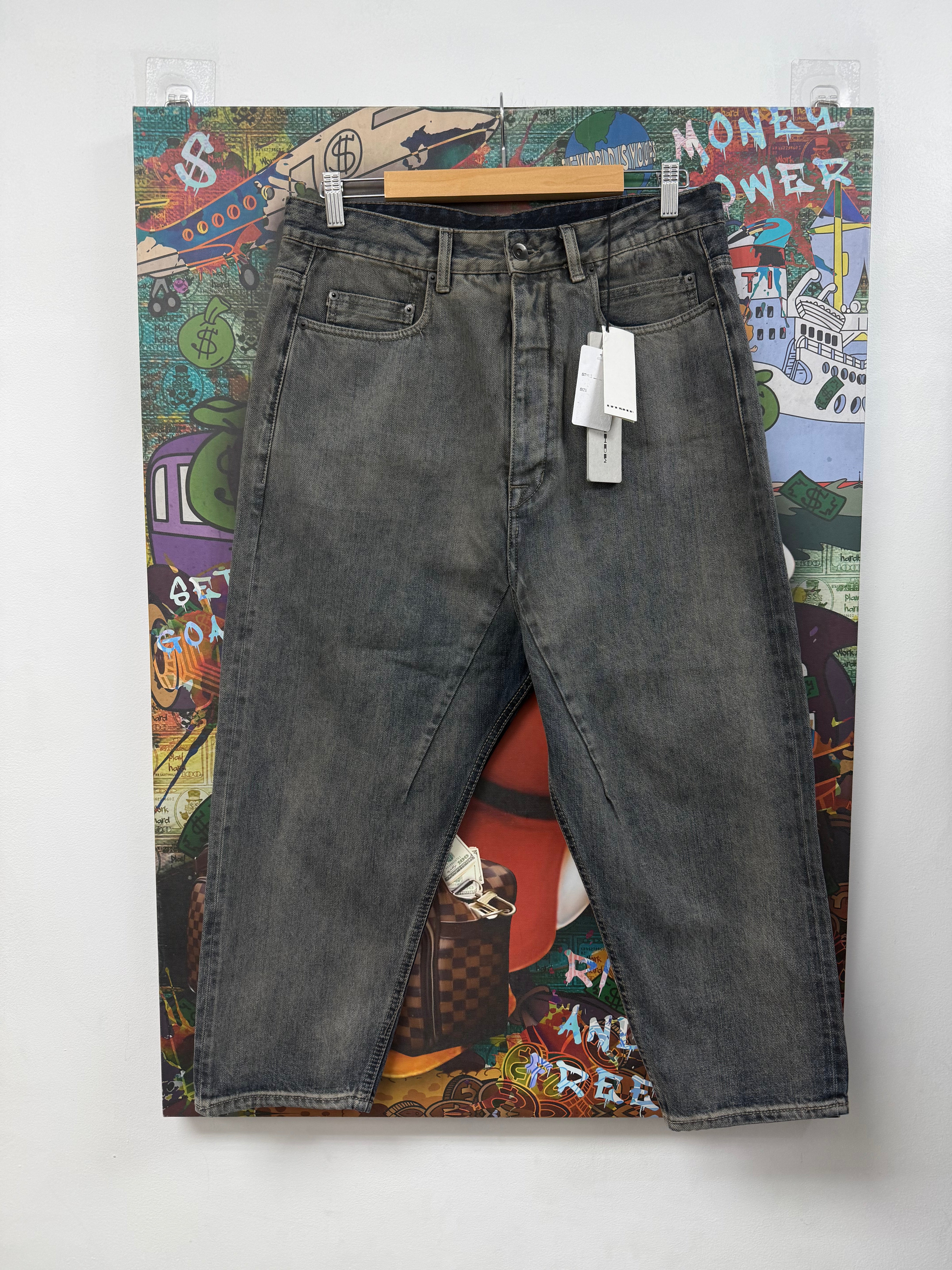 Rick Owens Light Wash Hustler 3/4 Shorts