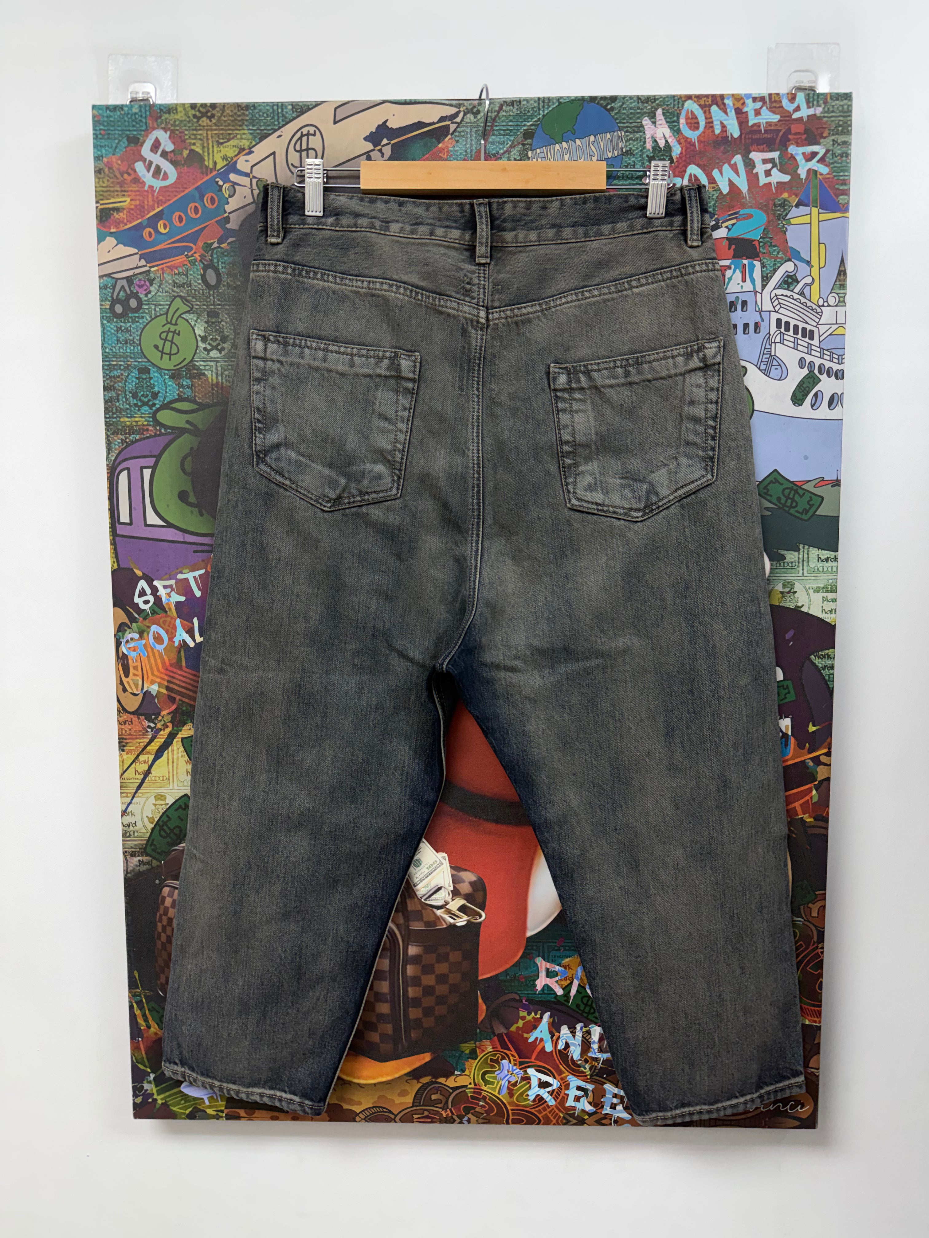 Rick Owens Light Wash Hustler 3/4 Shorts