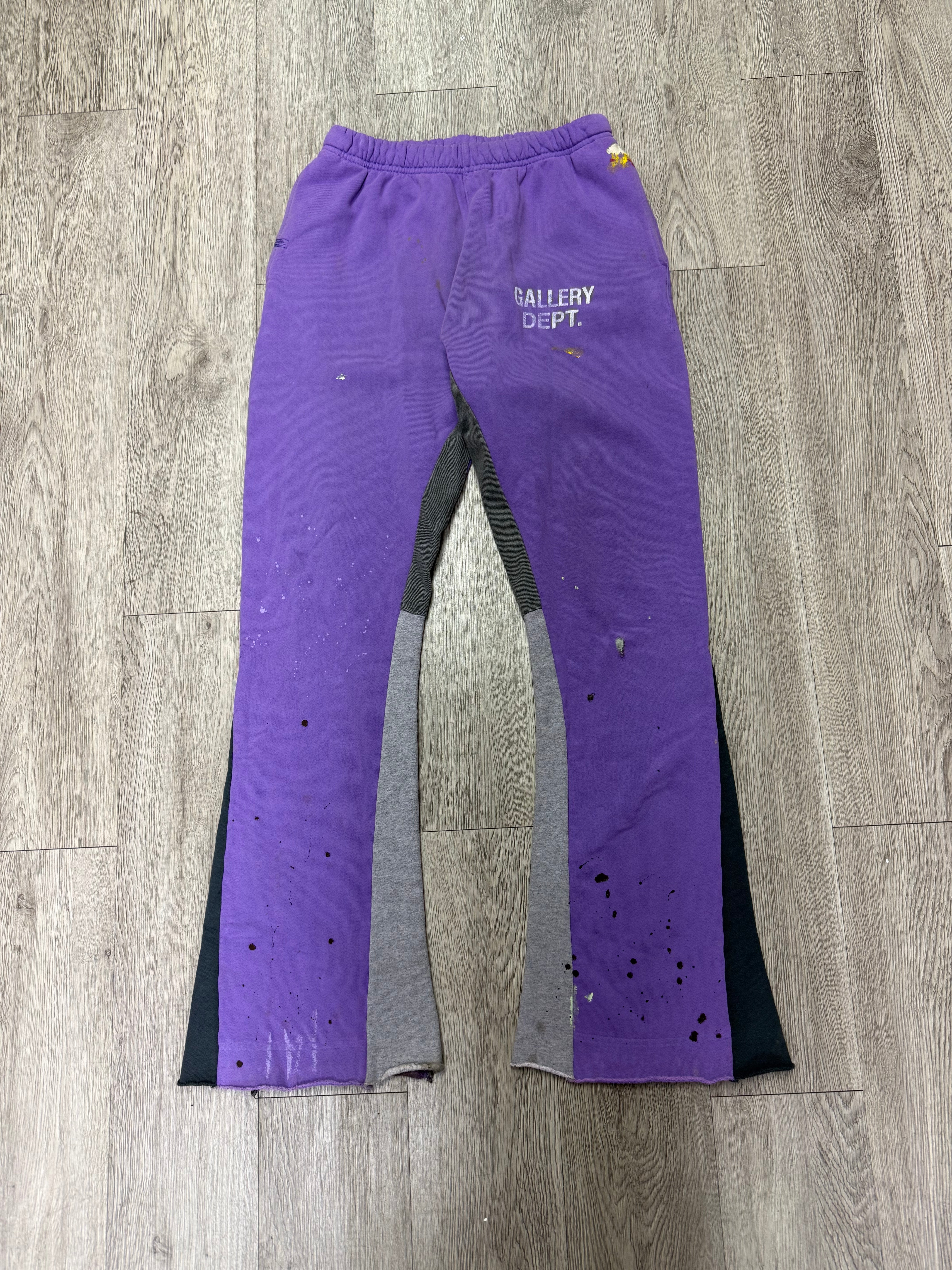 Gallery Dept Purple Paint Splatter Flare Sweats