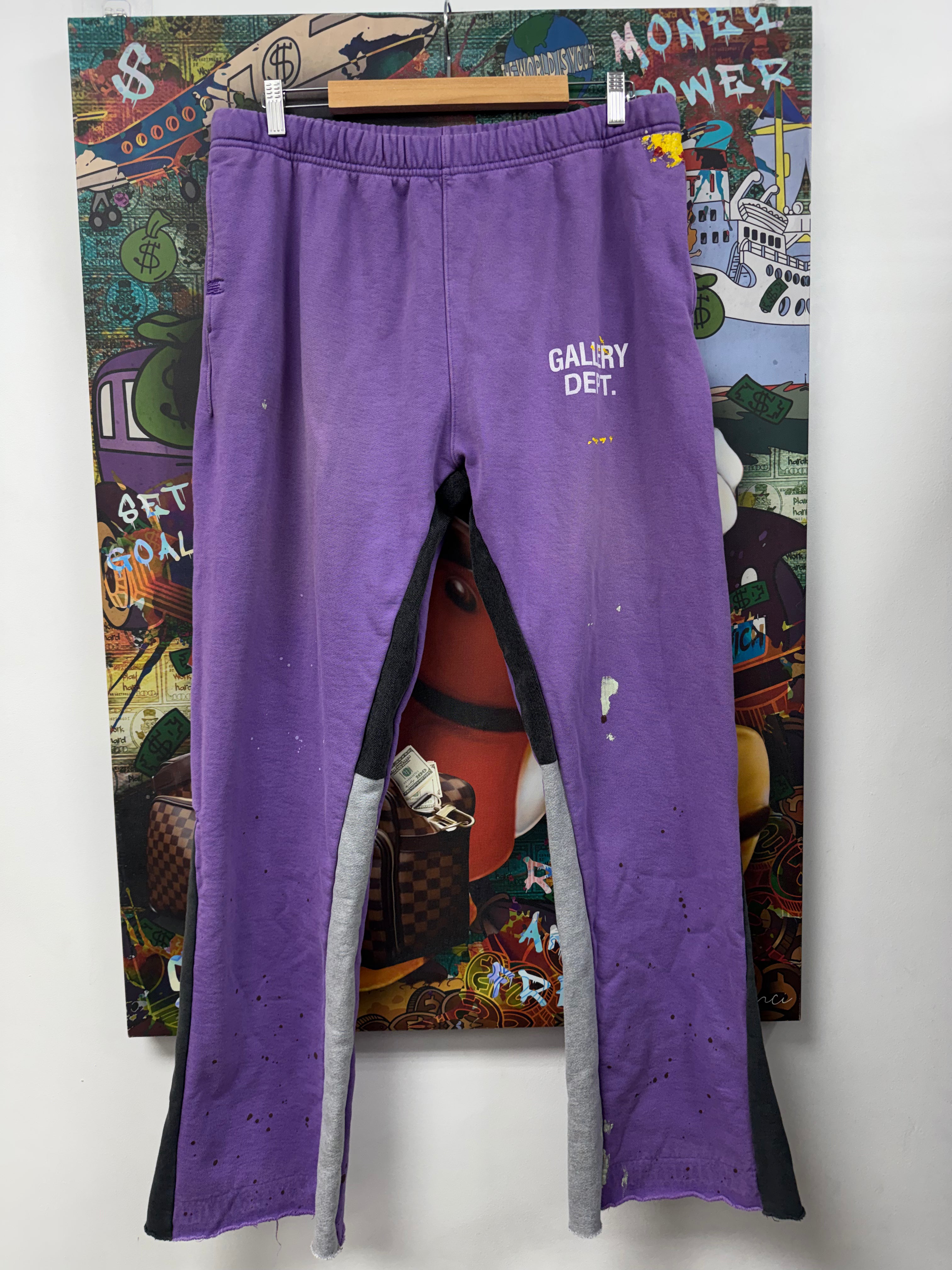 Gallery Dept Purple Splatter Flared Sweats