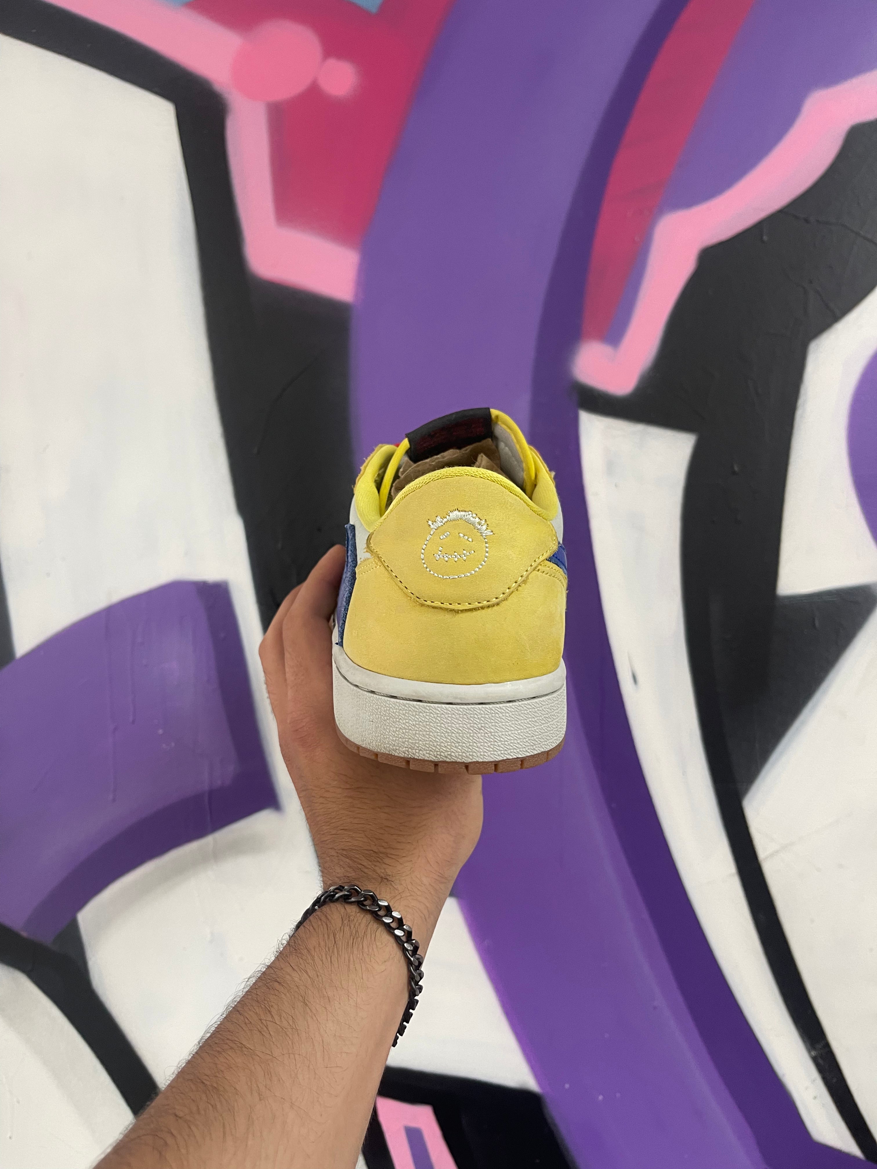 Jordan 1 Low Travis Scott Canary Yellow Sneakers