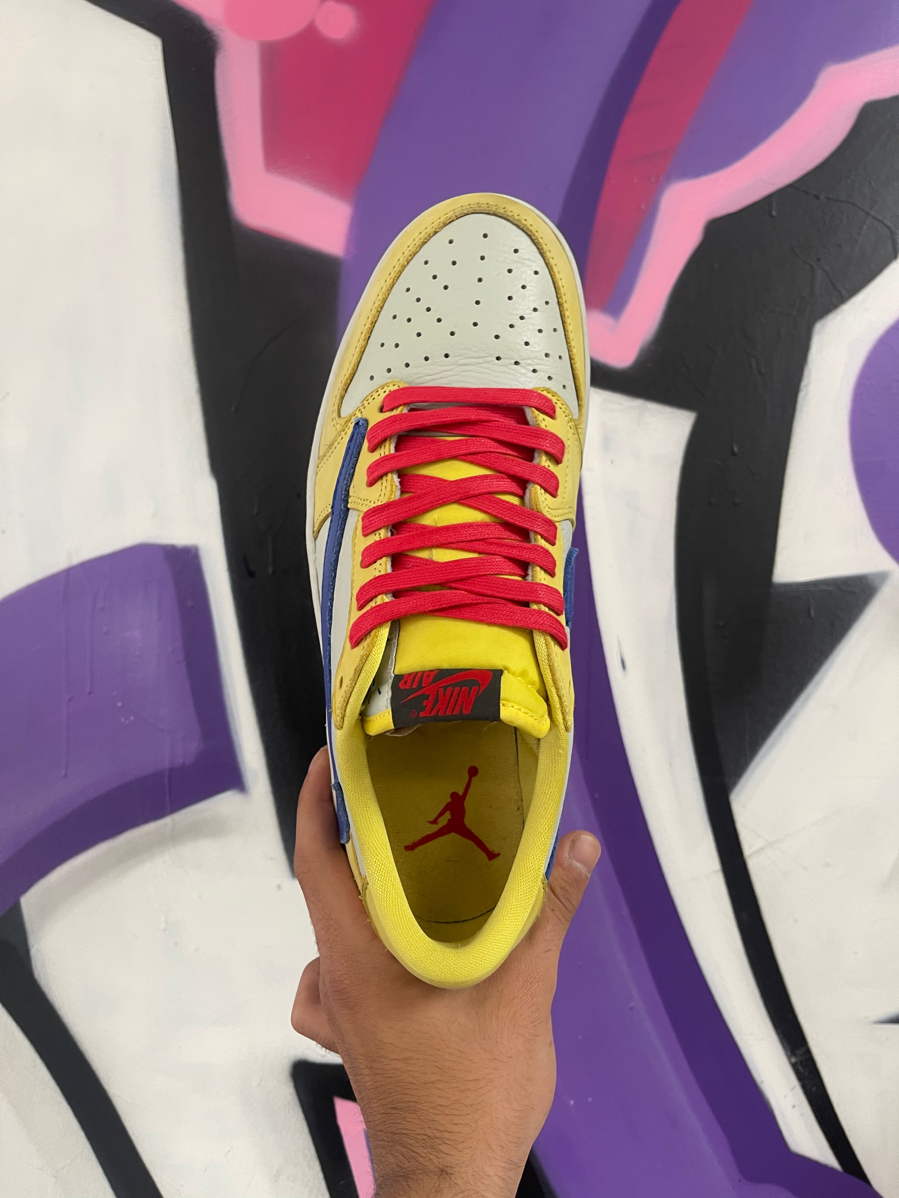 Jordan 1 Low Travis Scott Canary Yellow Sneakers
