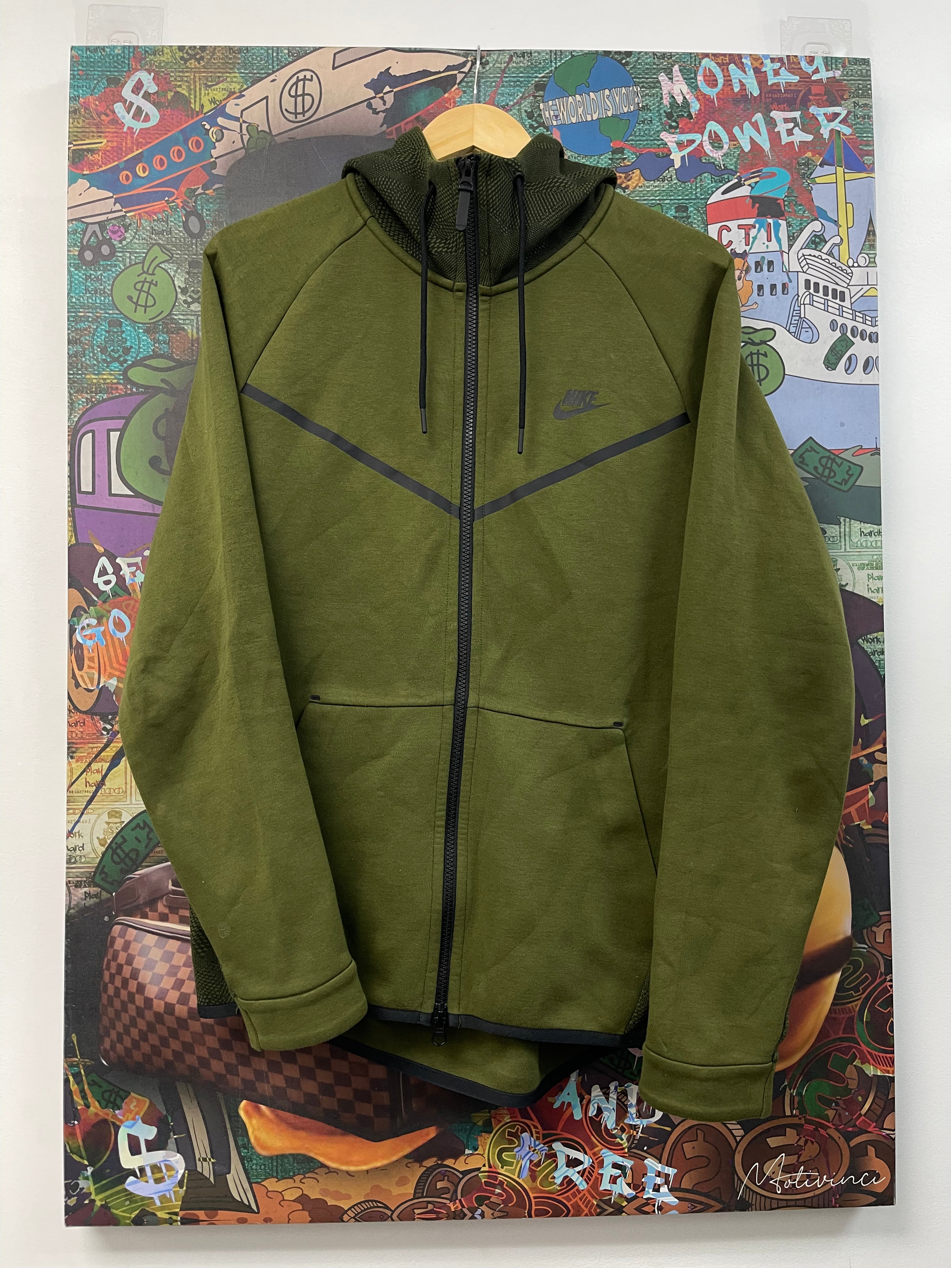 Nike Olive Zip Up Hoodie