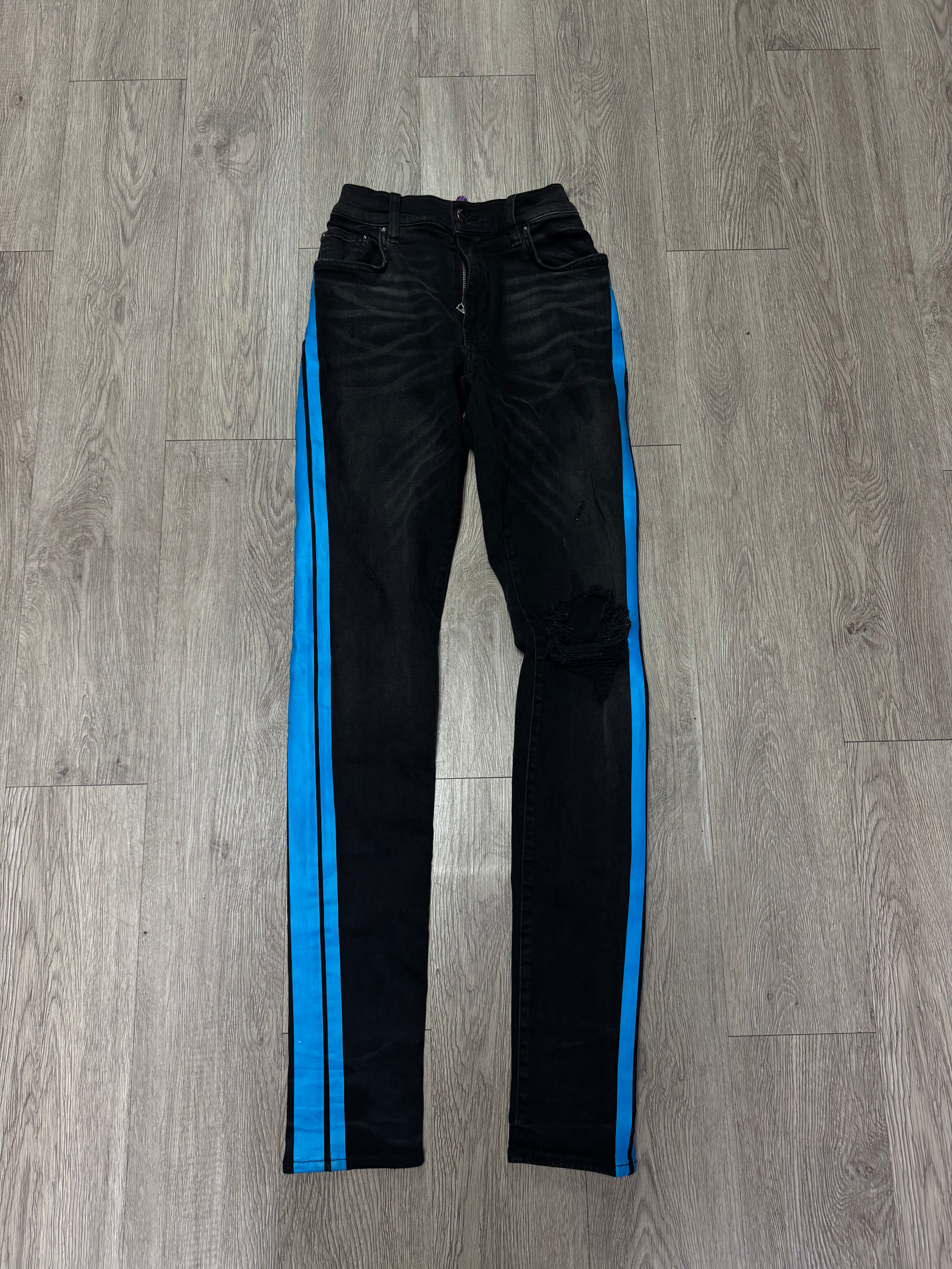 Amiri Black Blue Stripe (Altered Fits 26) Jeans