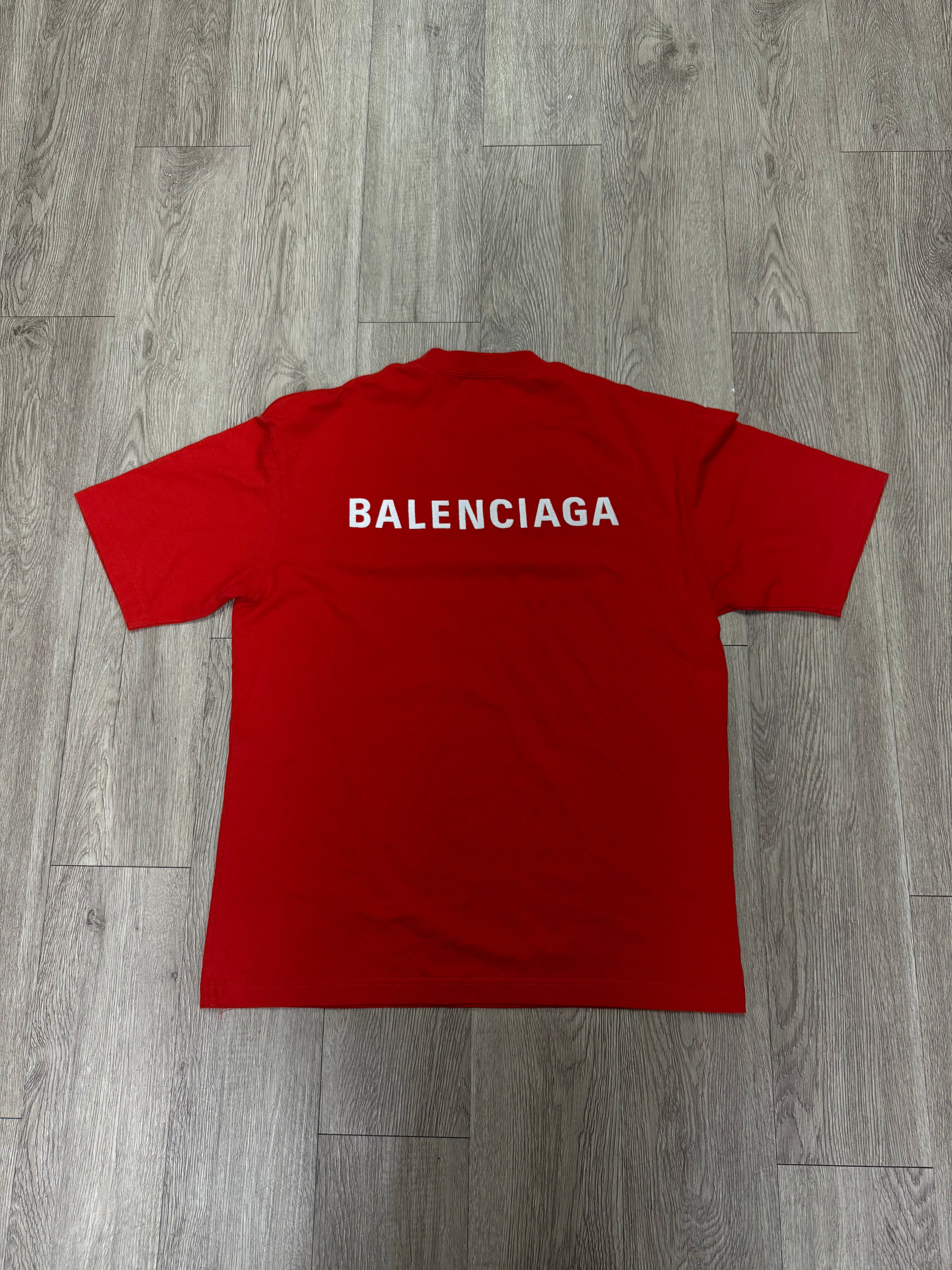 Balenciaga Red White Classic Tee
