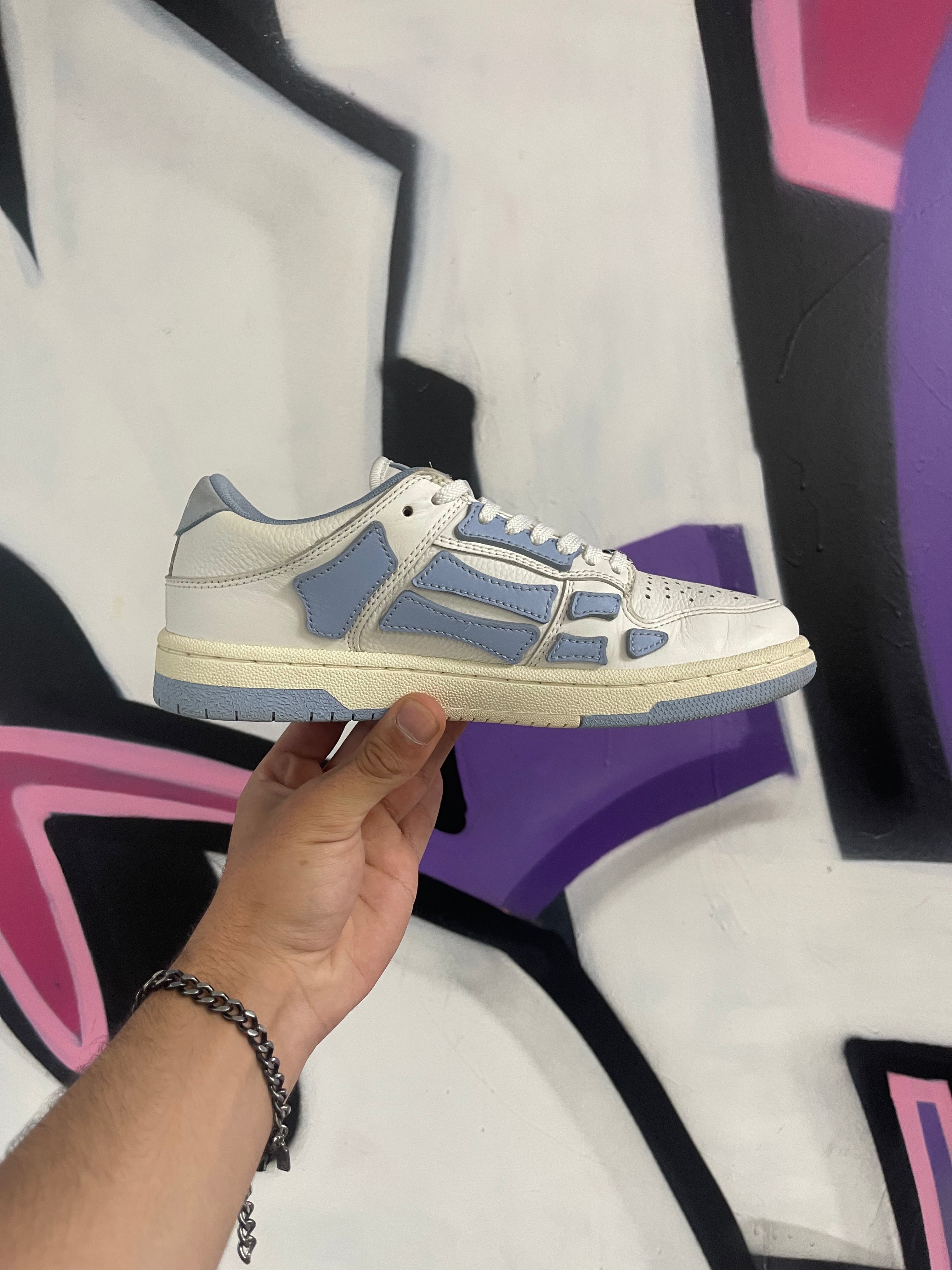 Amiri Baby Blue Skel-Top Low Sneakers