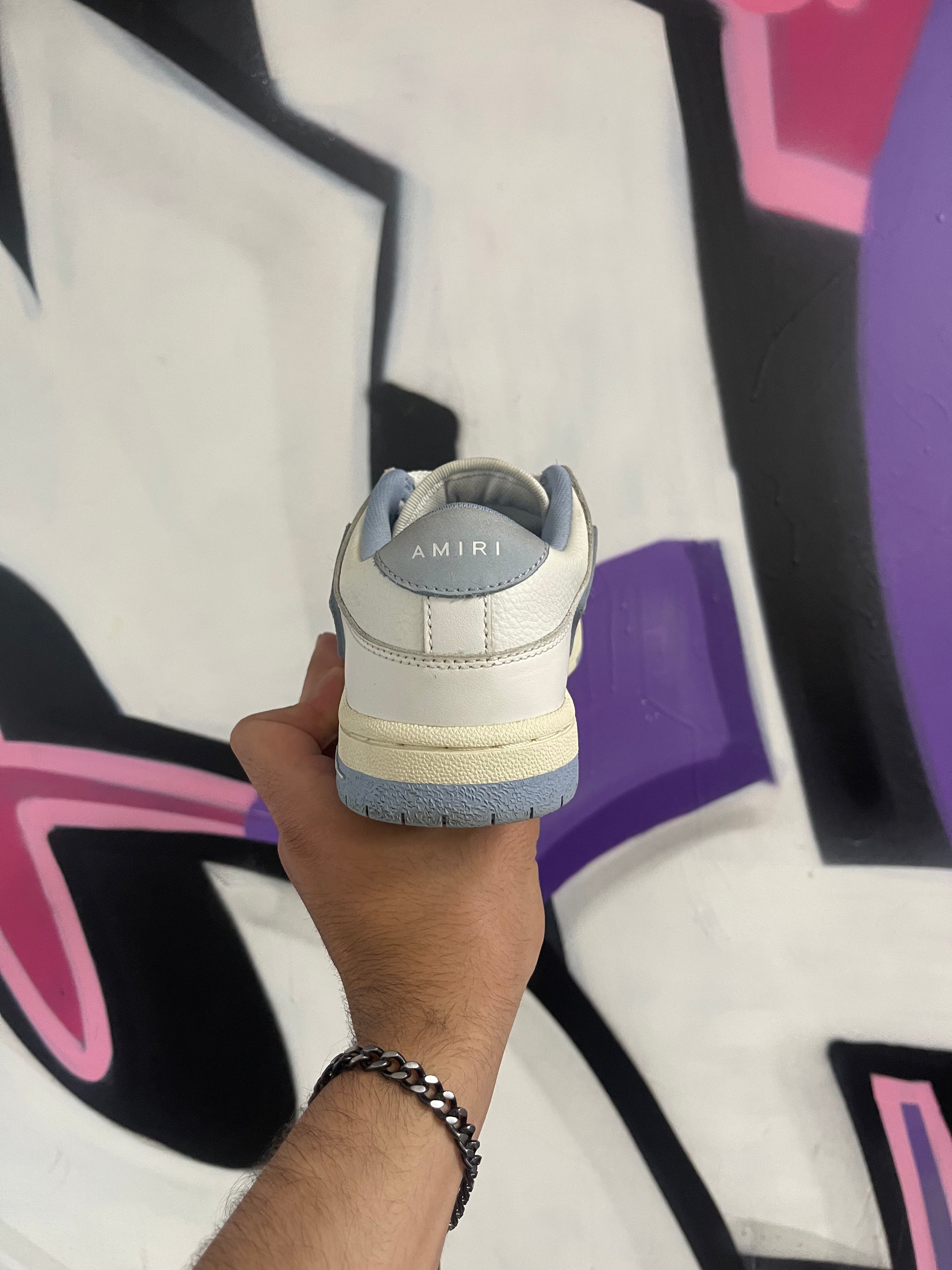 Amiri Baby Blue Skel-Top Low Sneakers