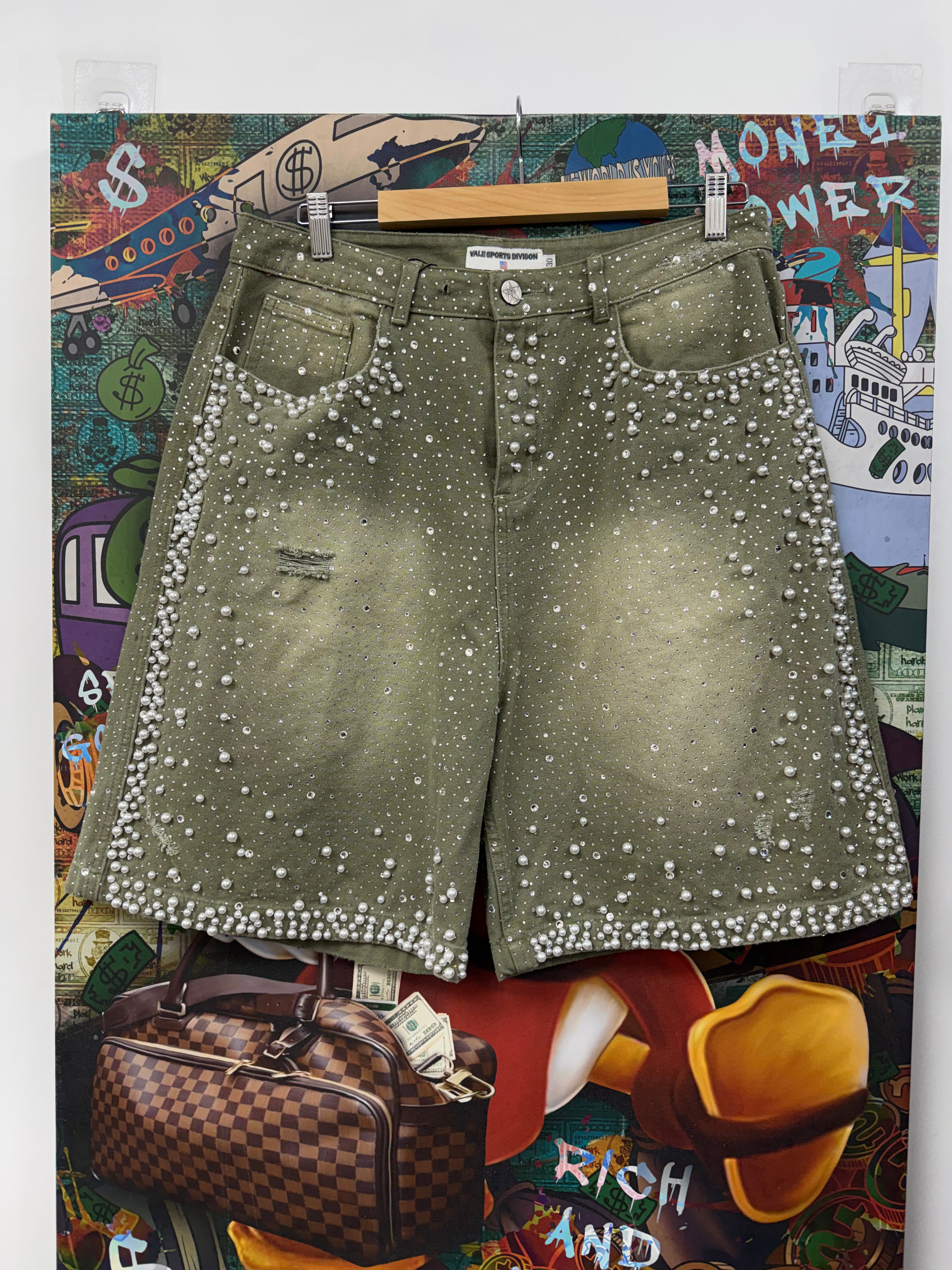 Vale Green Rainstorm Shorts