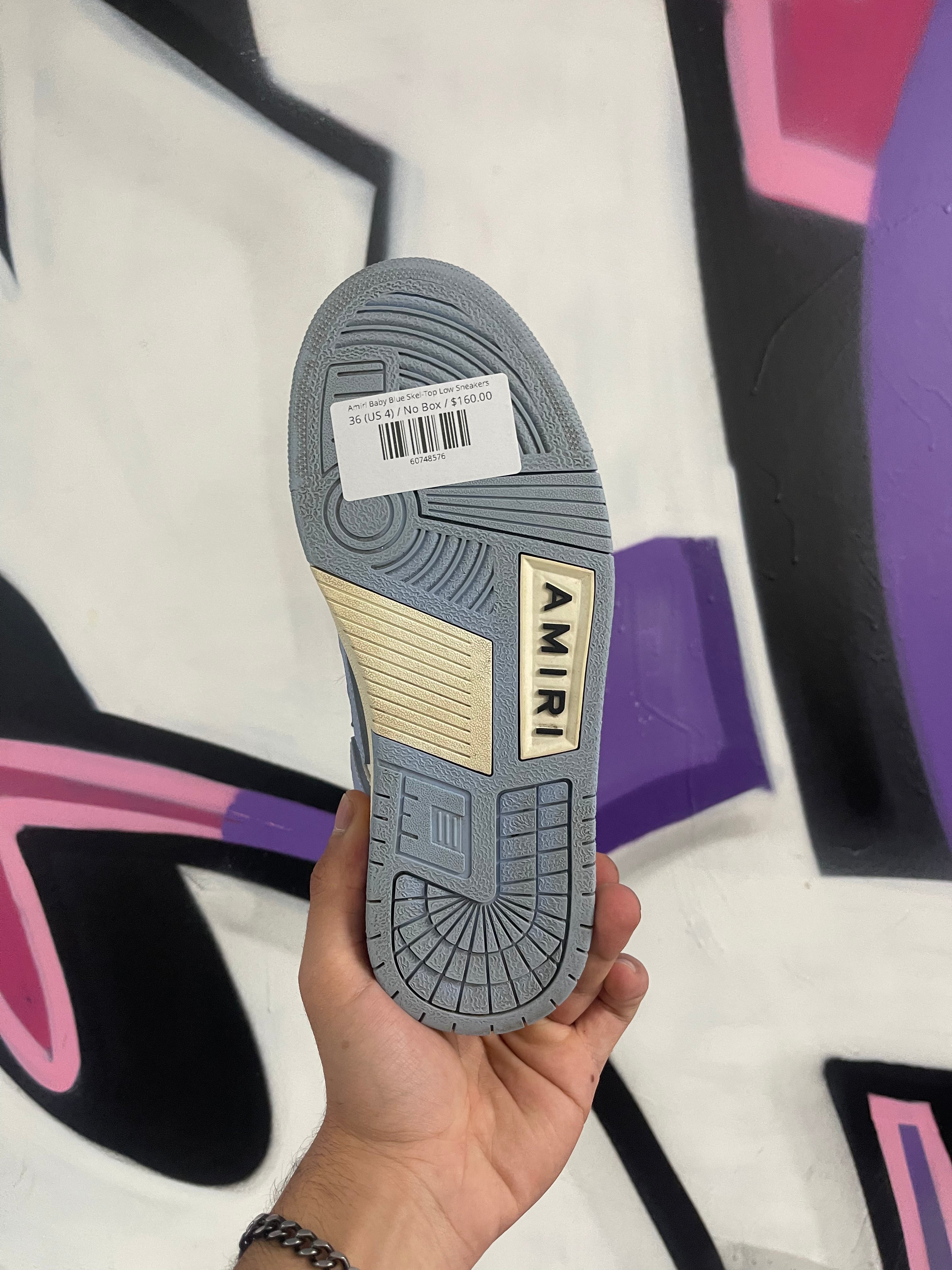 Amiri Baby Blue Skel-Top Low Sneakers