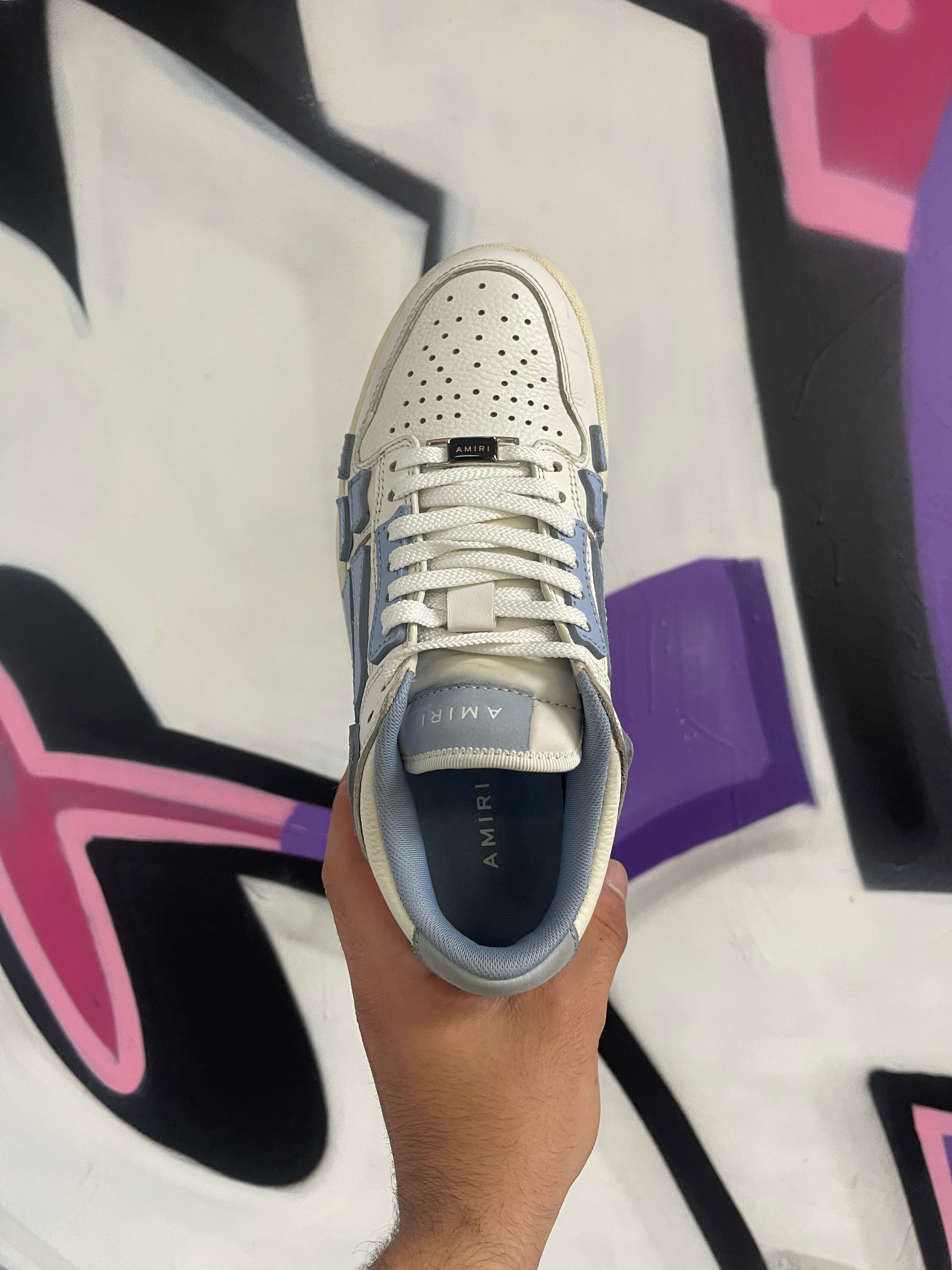 Amiri Baby Blue Skel-Top Low Sneakers