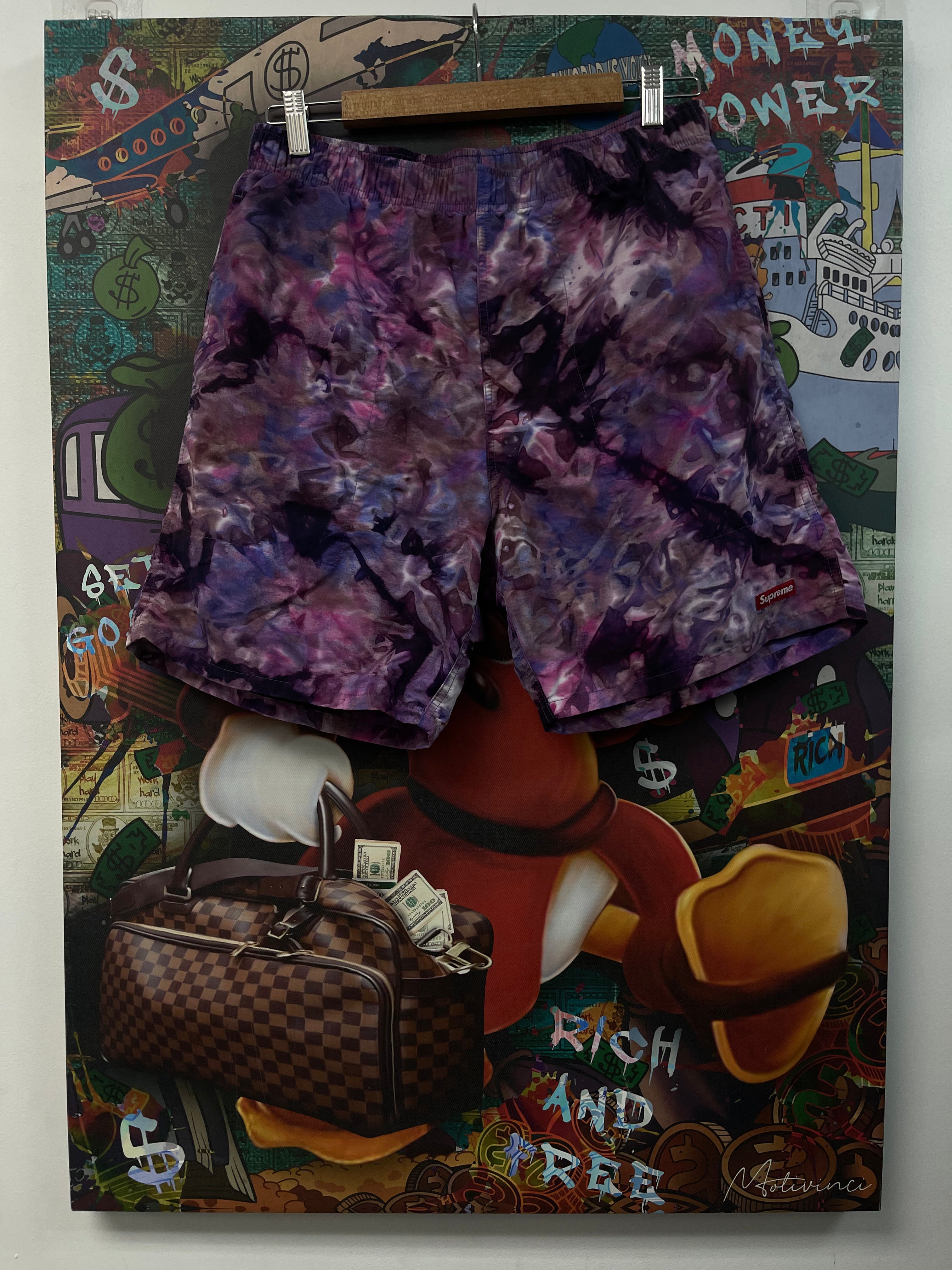 Supreme Purple Tie Dye Small Box Logo Shorts