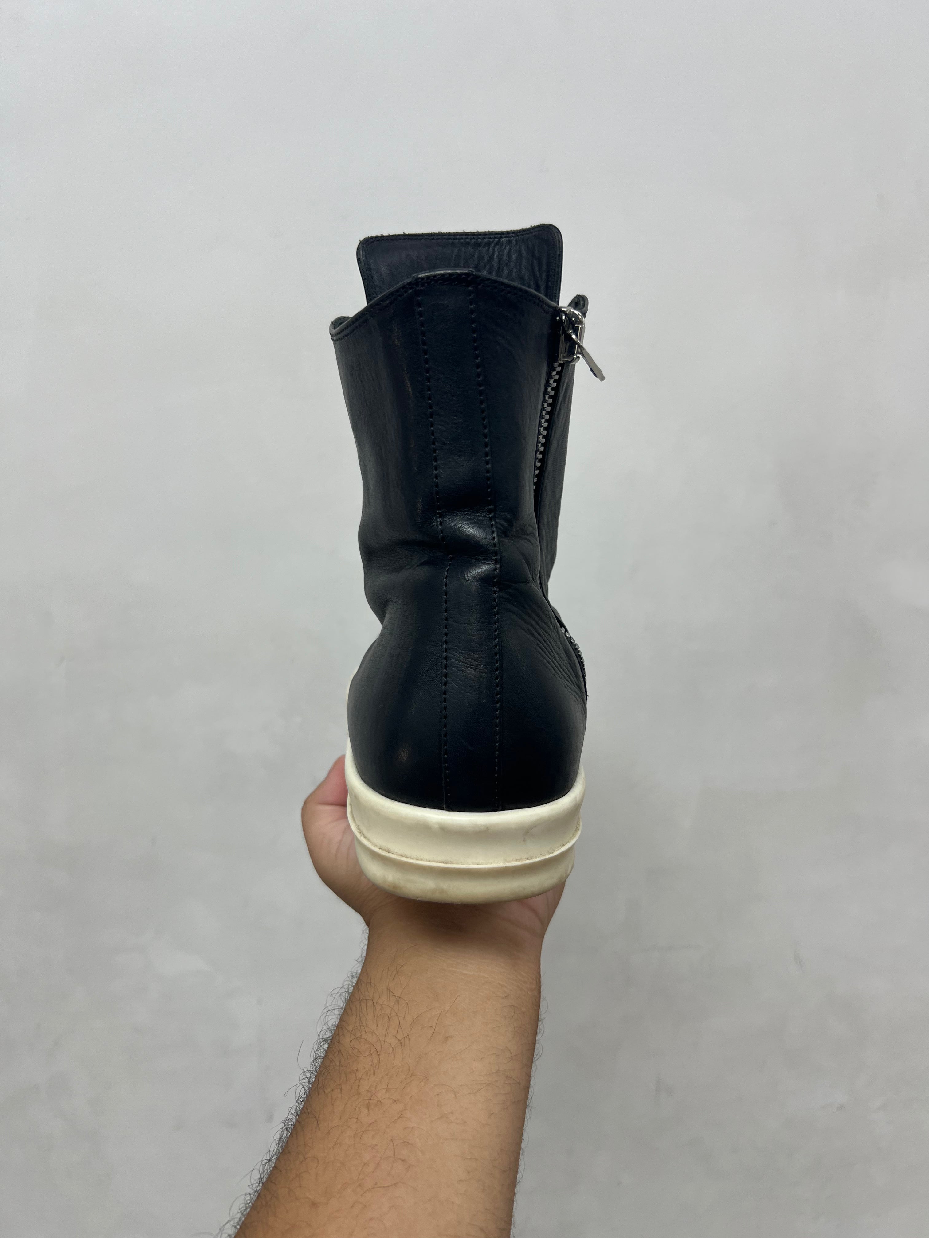 Rick Owens Black Milk Mainline Ramone High Sneakers