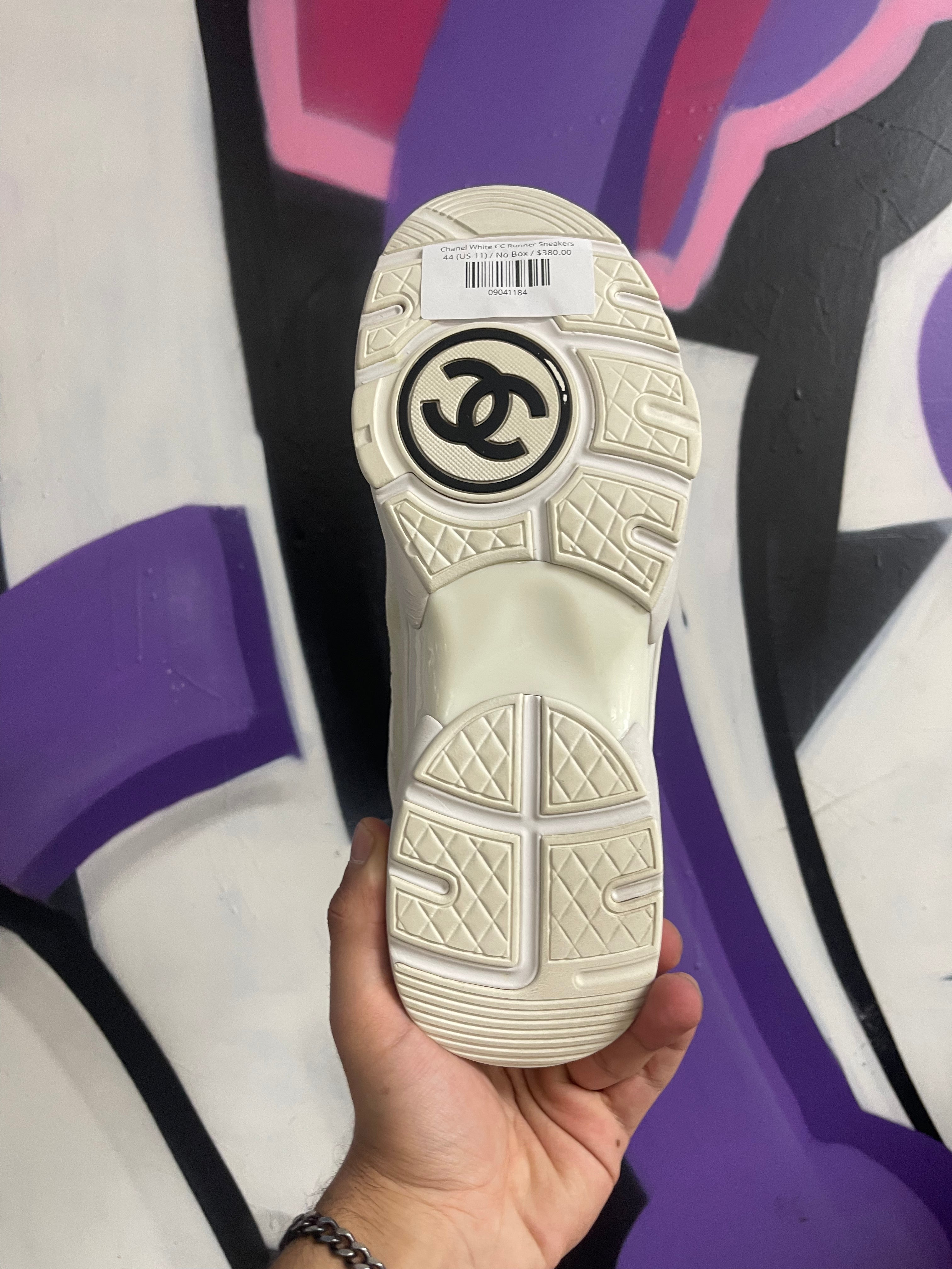 Chanel White CC Runner Sneakers