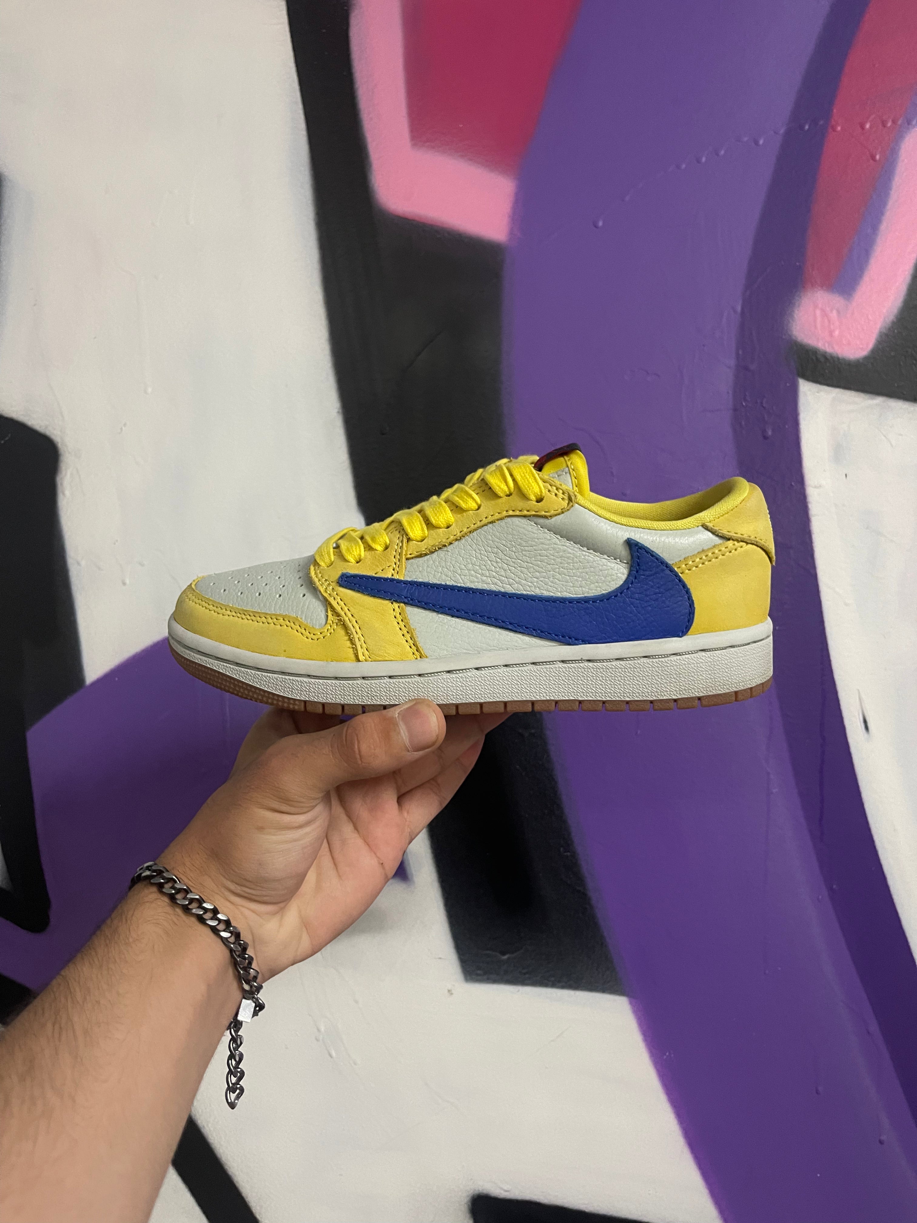 Jordan 1 Low Travis Scott Canary Sneakers