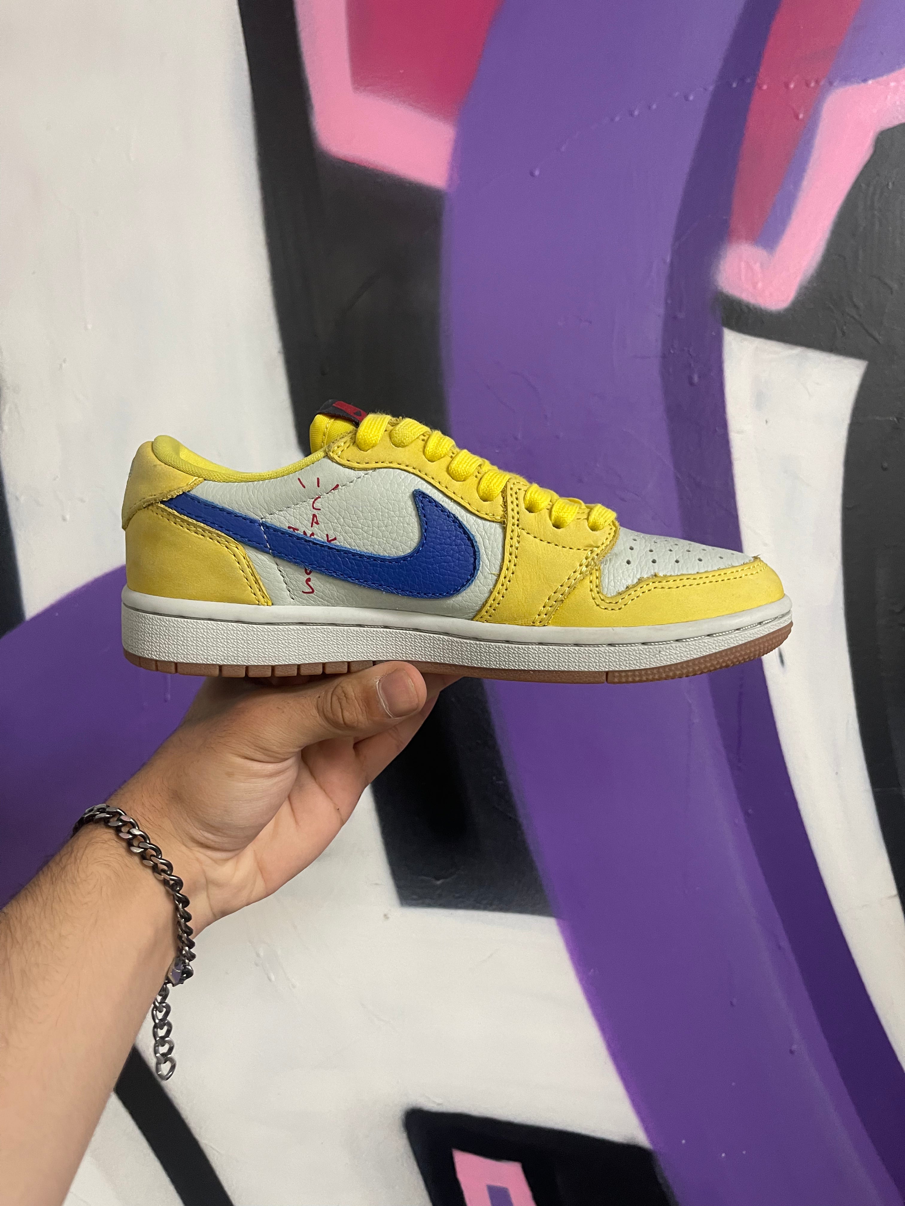 Jordan 1 Low Travis Scott Canary Sneakers