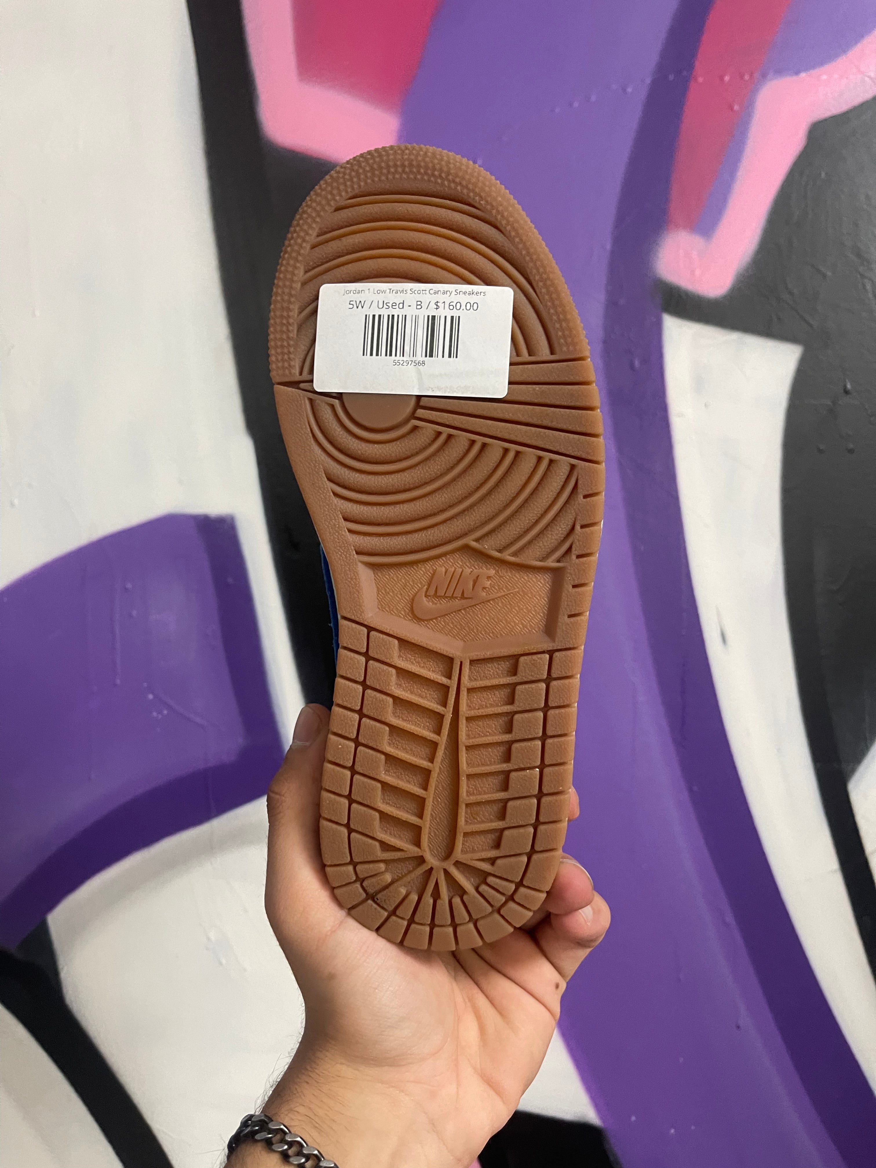 Jordan 1 Low Travis Scott Canary Sneakers