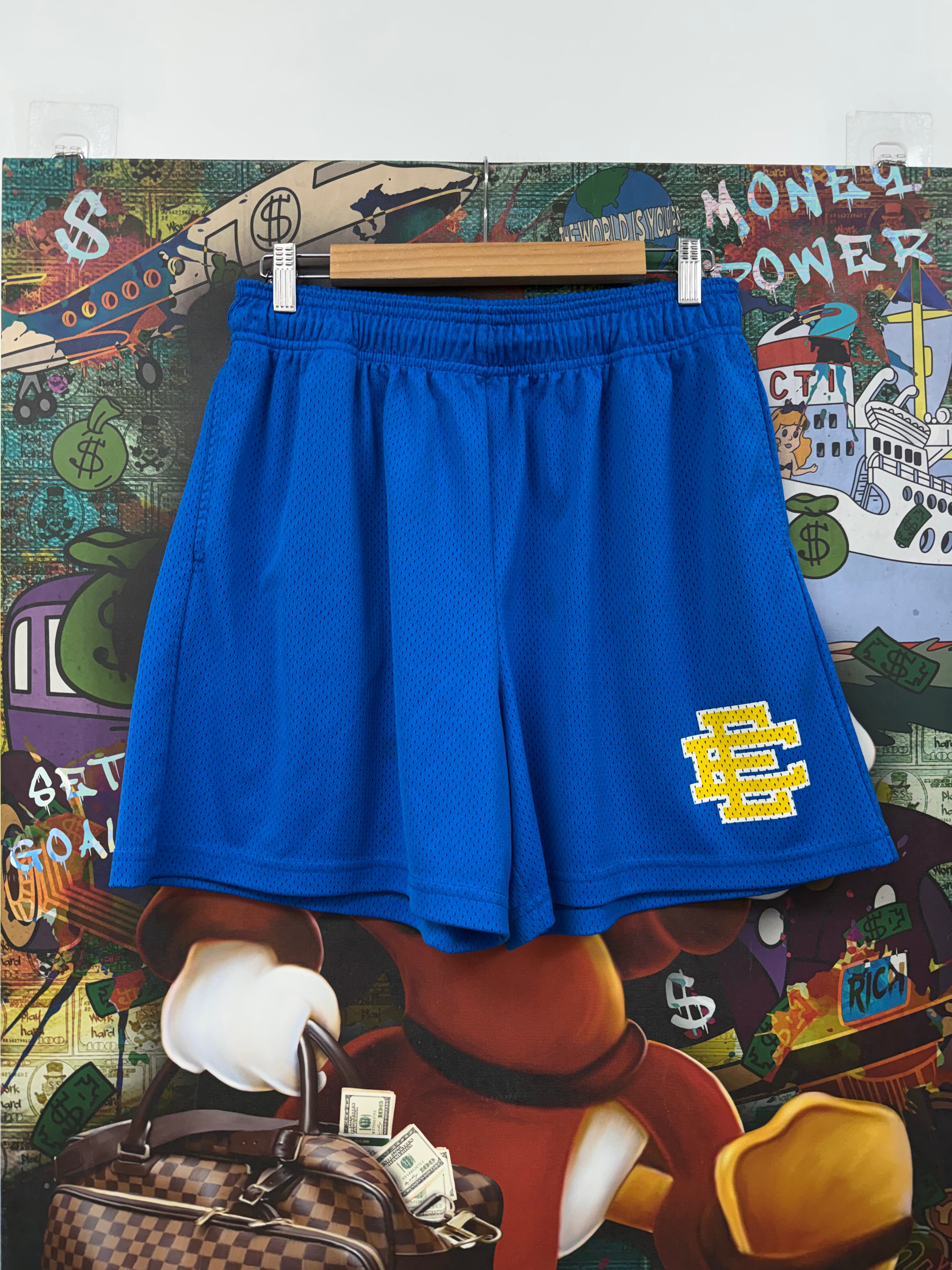 Eric Emanuel Blue Yellow Shorts