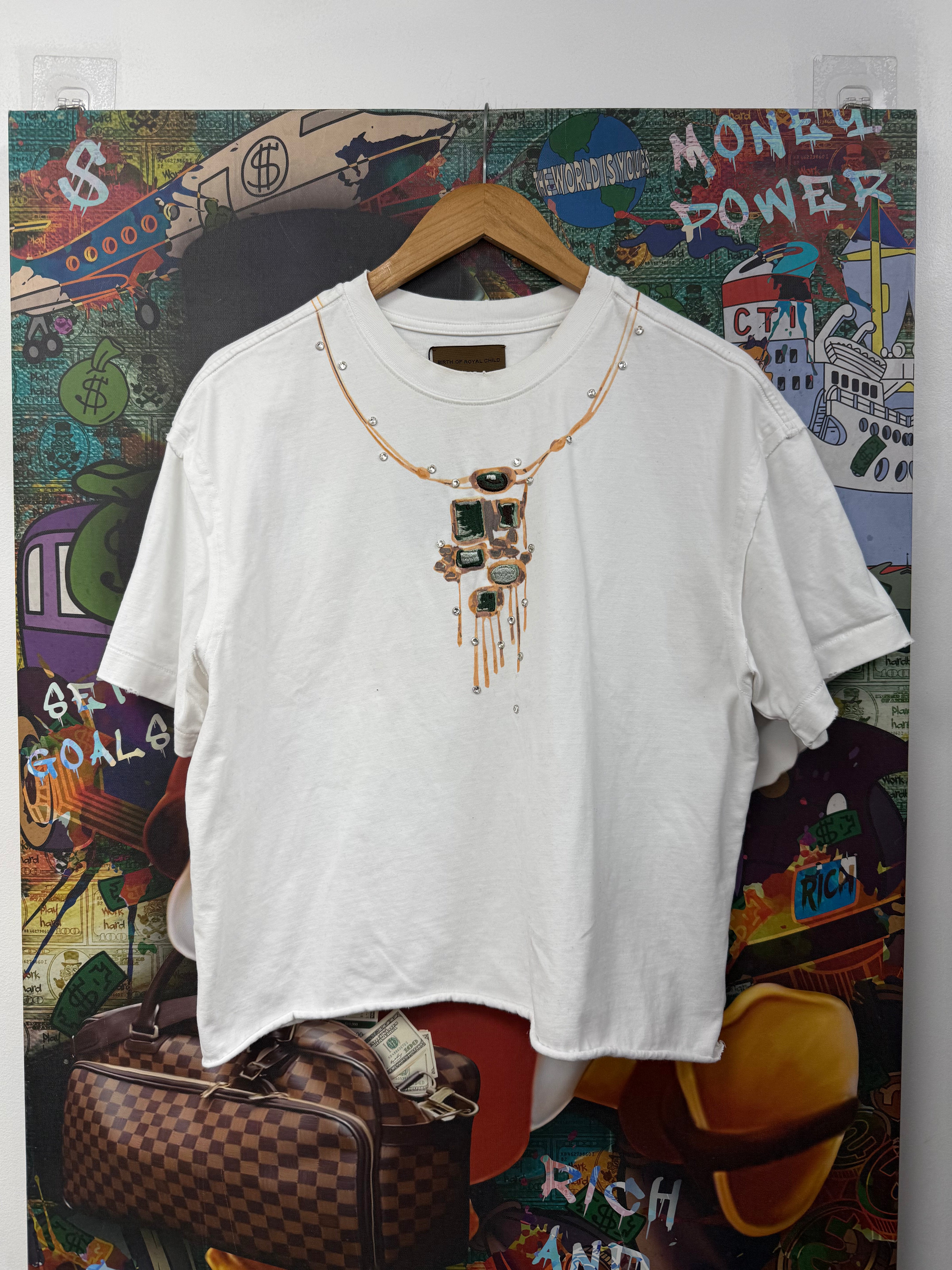 Birth Of A Royal Child White Gemstone Tee