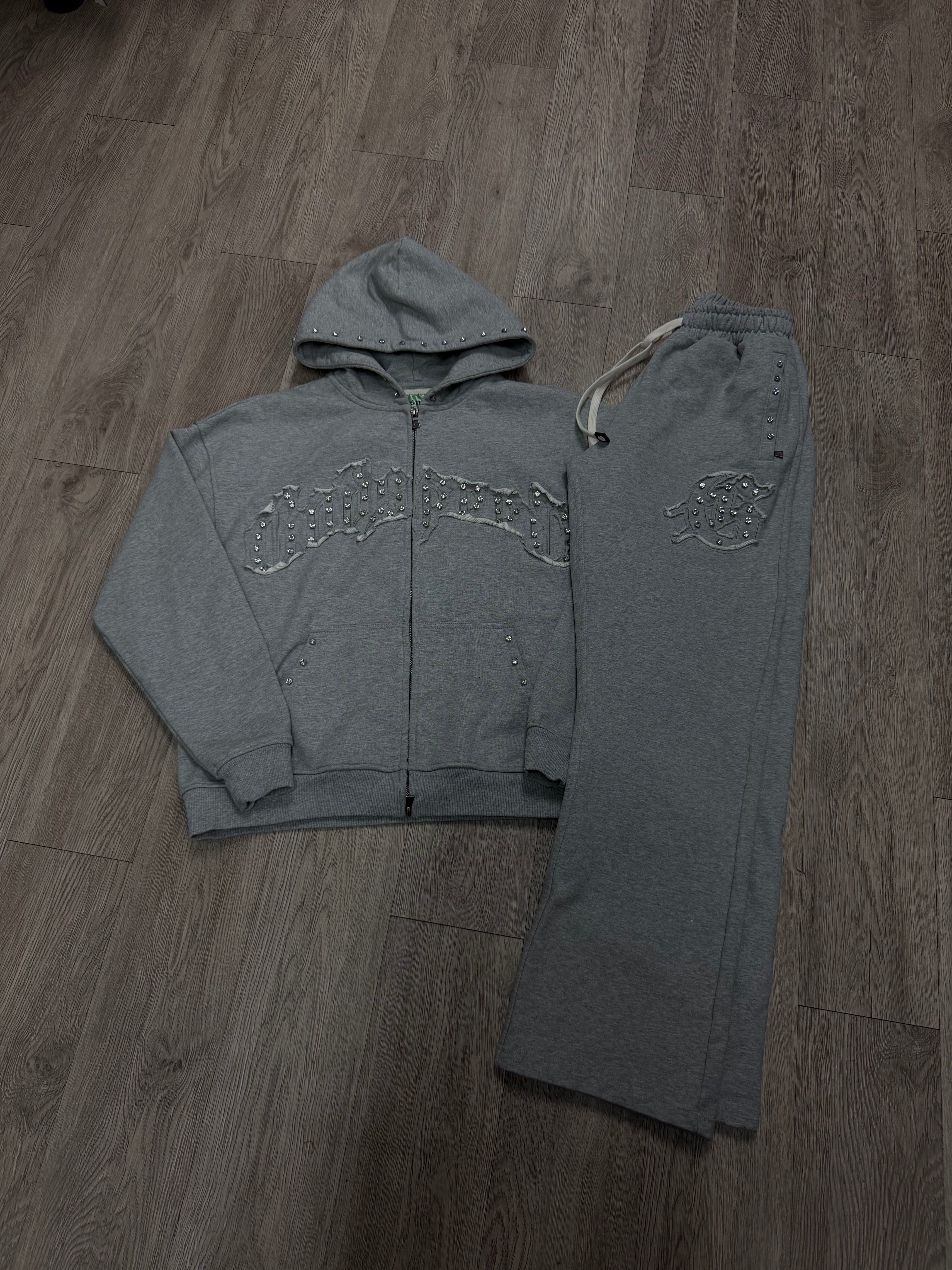 Godspeed Grey Symmetric Studded Sweatsuit