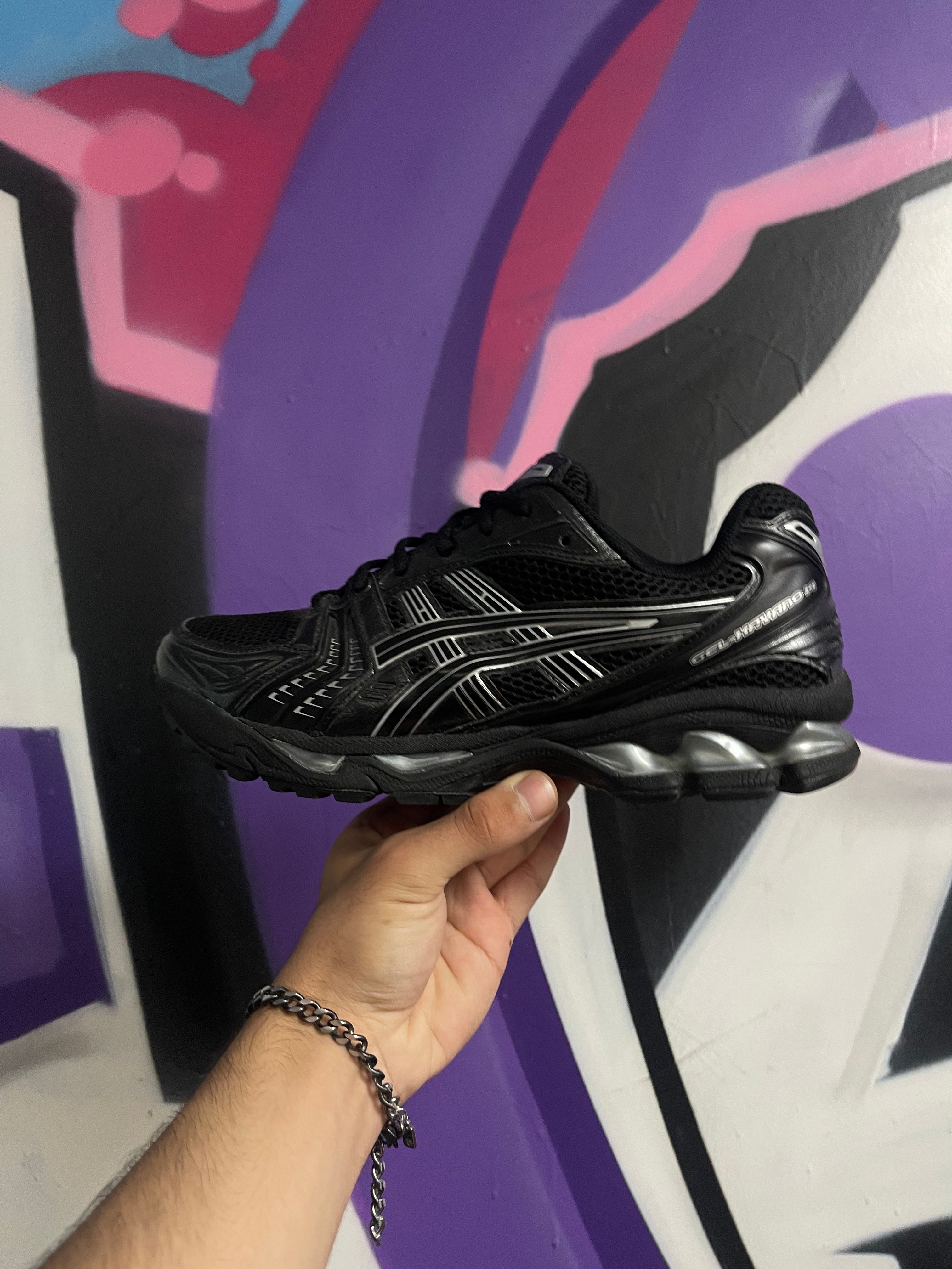 ASICS Black Pure Silver Kayano 14 Sneakers