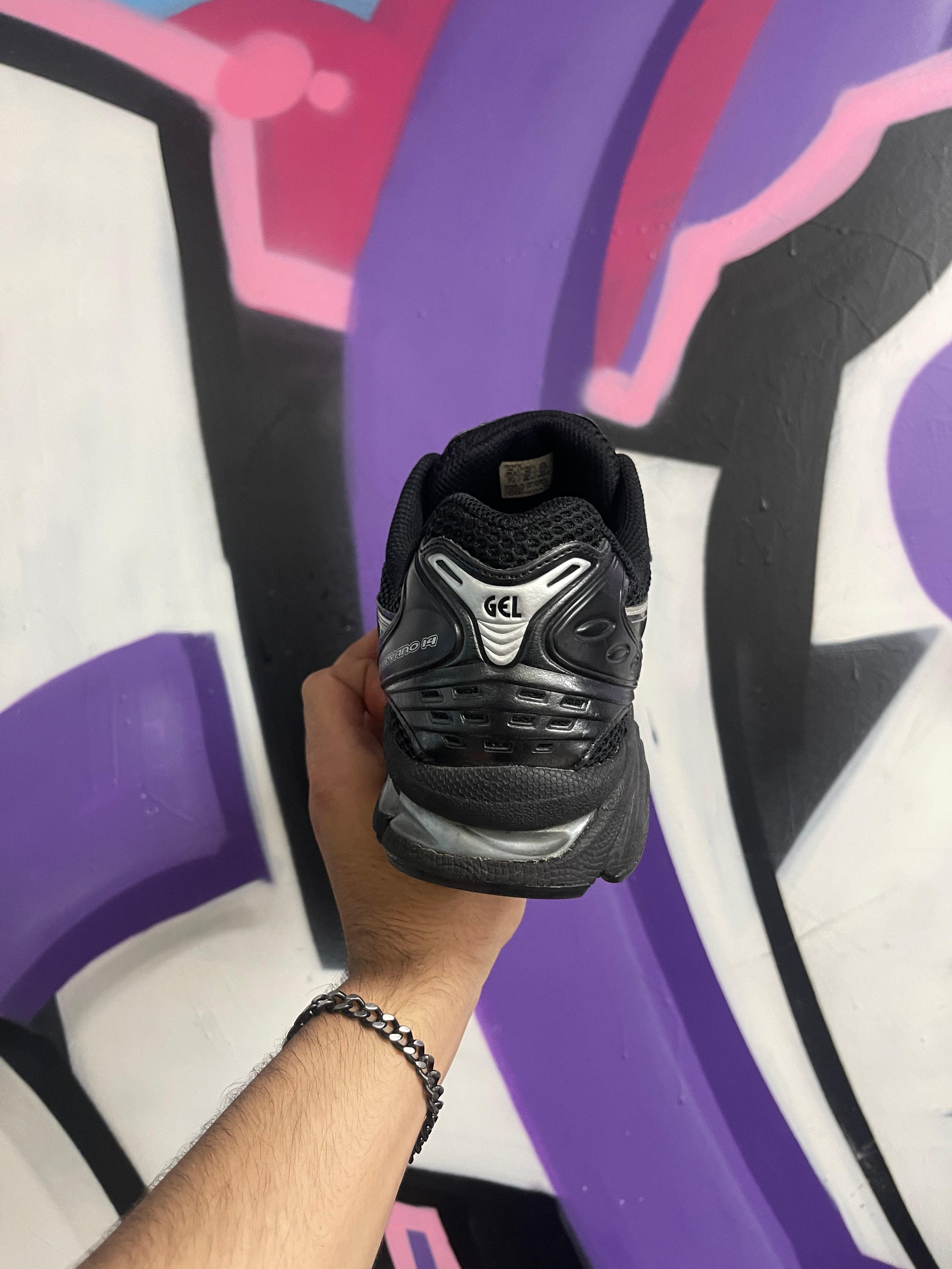ASICS Black Pure Silver Kayano 14 Sneakers
