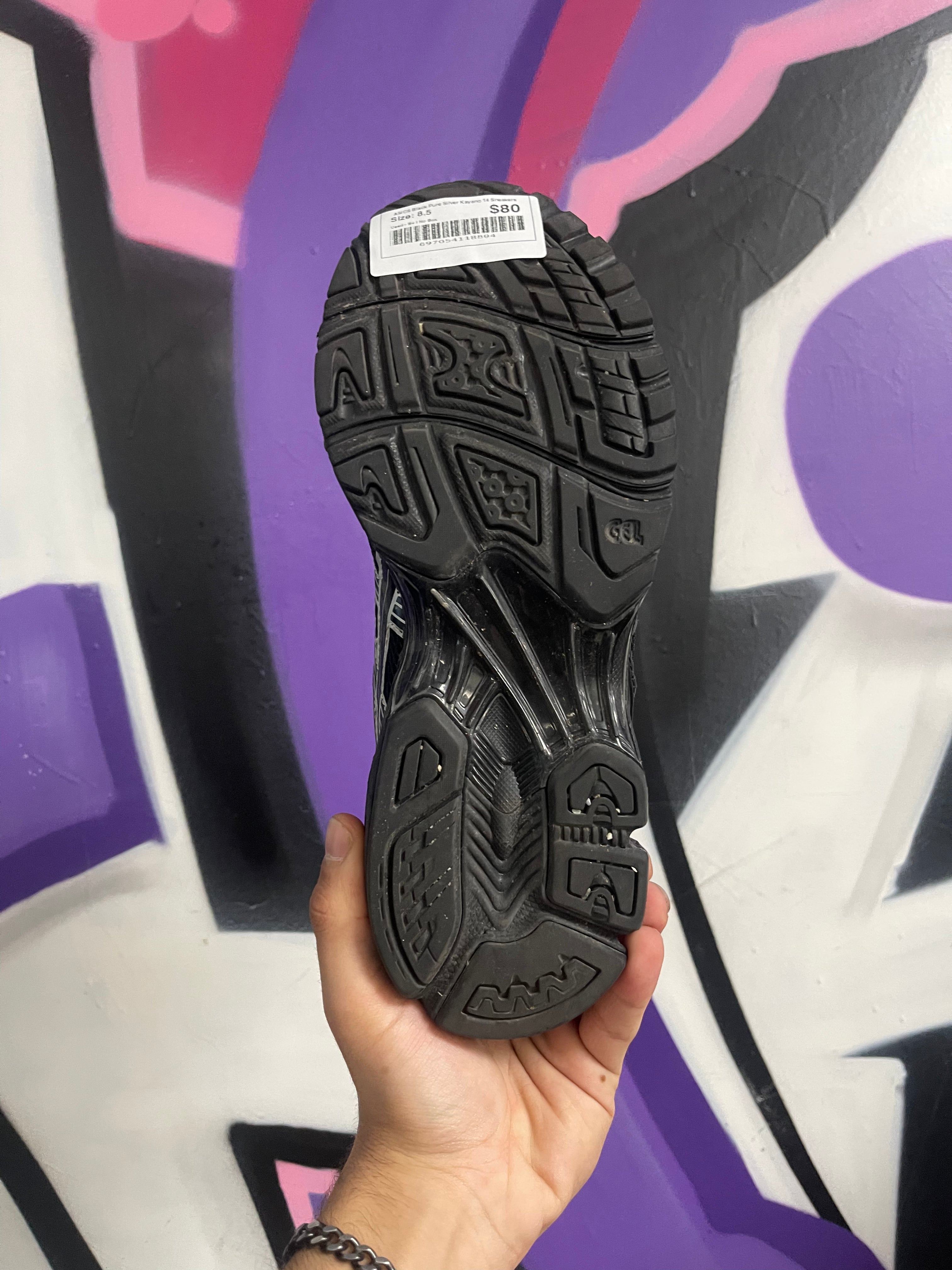 ASICS Black Pure Silver Kayano 14 Sneakers