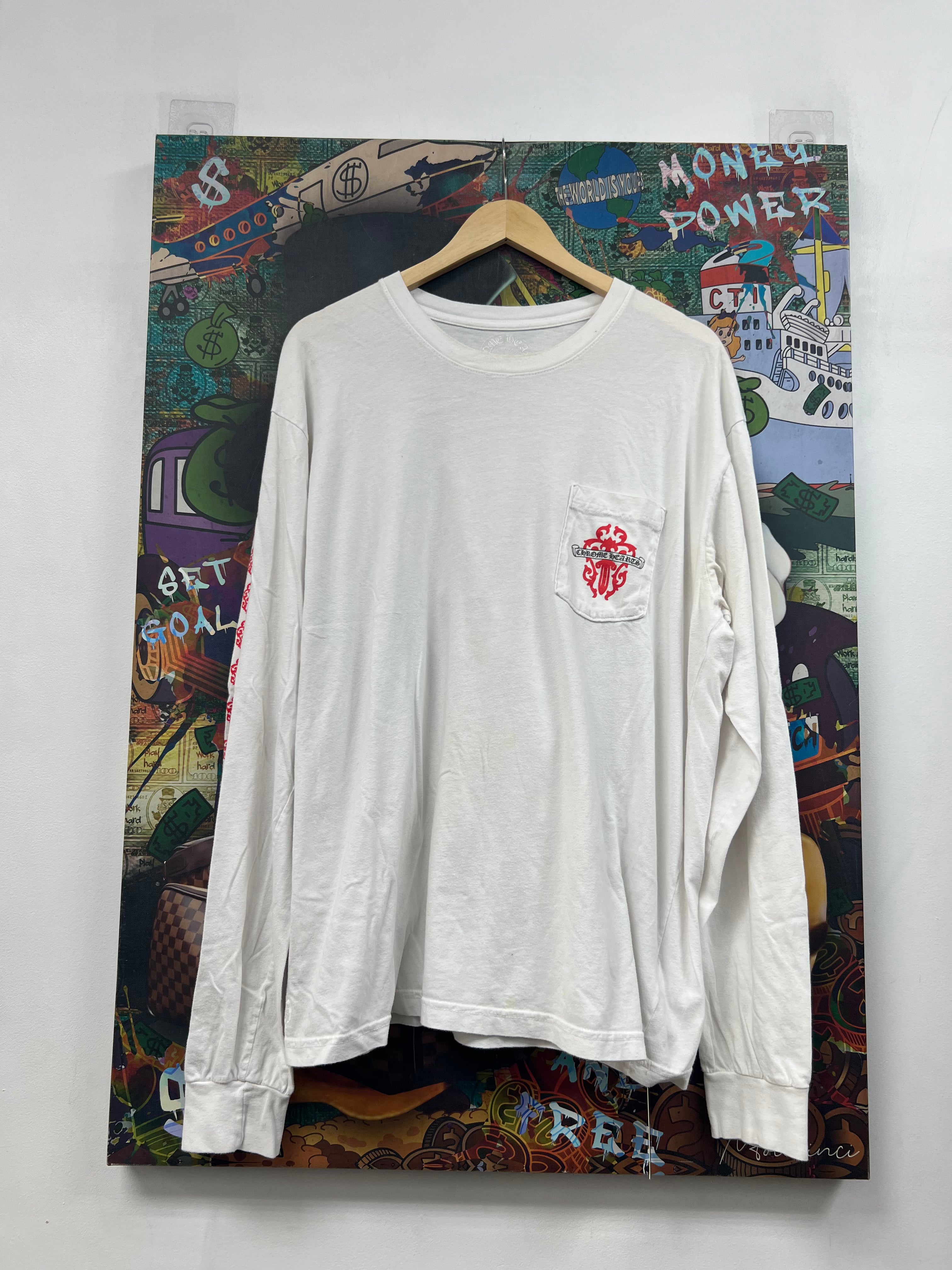 Chrome Hearts White Red Vine Dagger Long Sleeve
