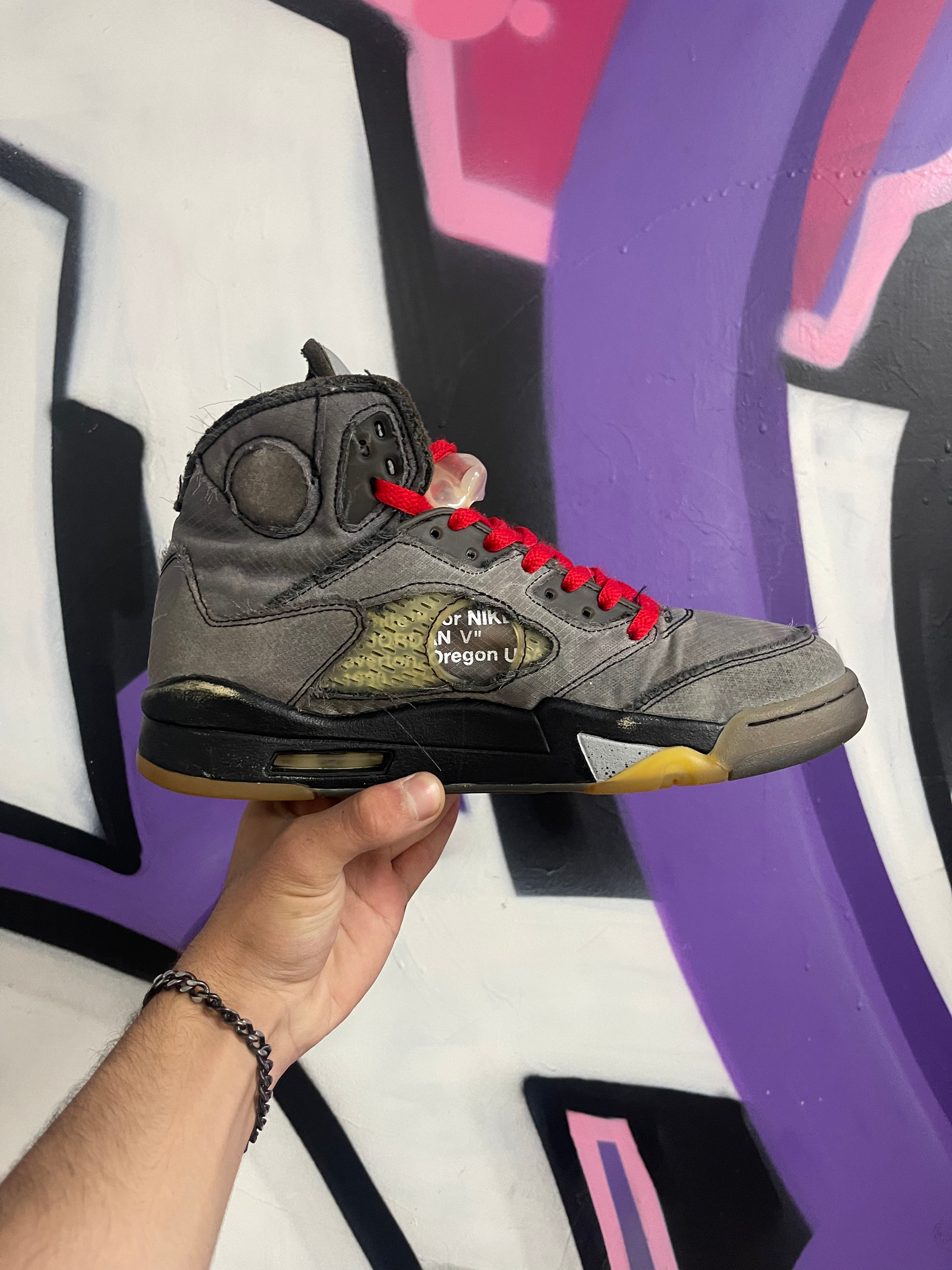 Jordan 5 Off White Muslin Sneakers