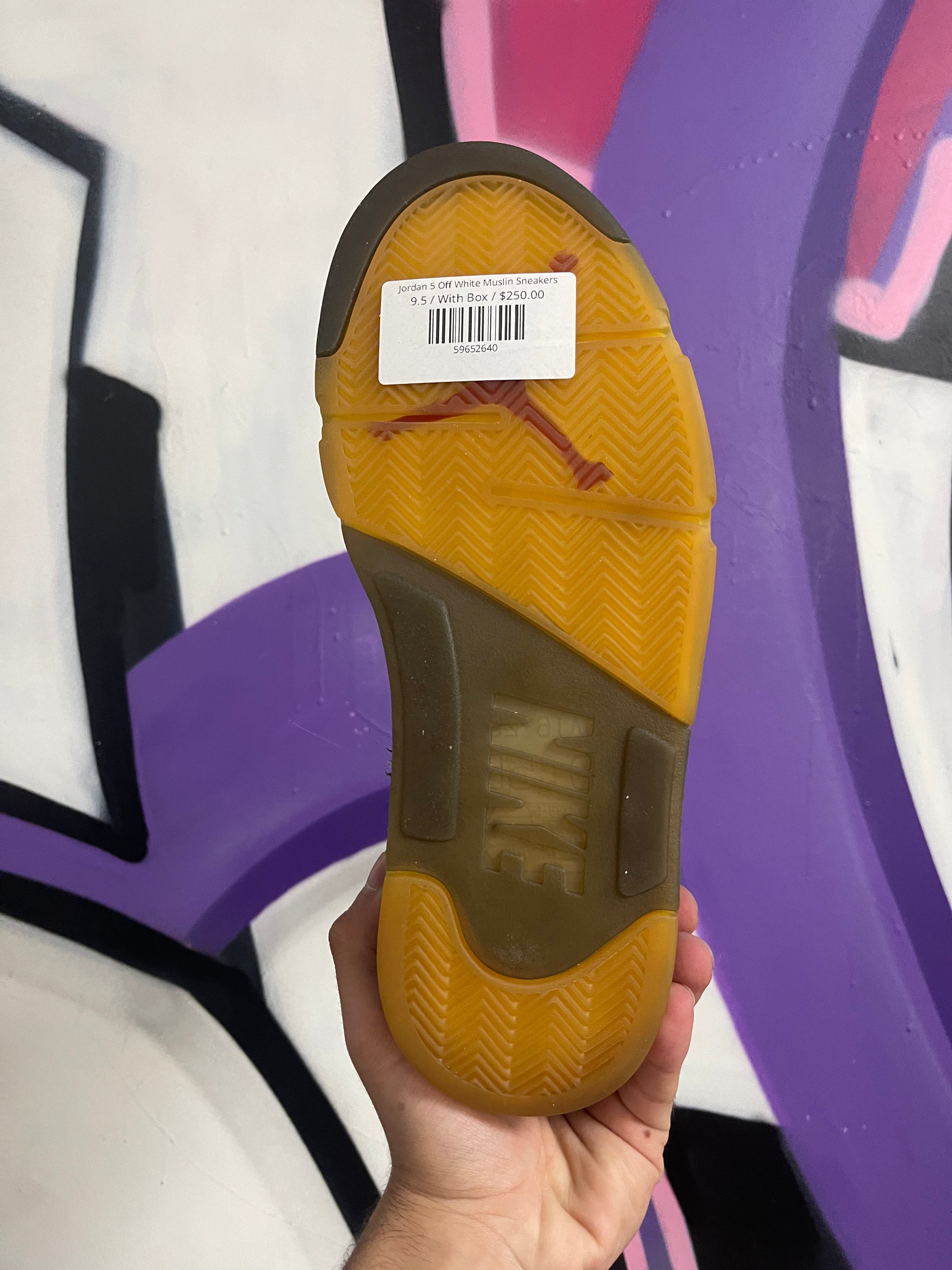 Jordan 5 Off White Muslin Sneakers