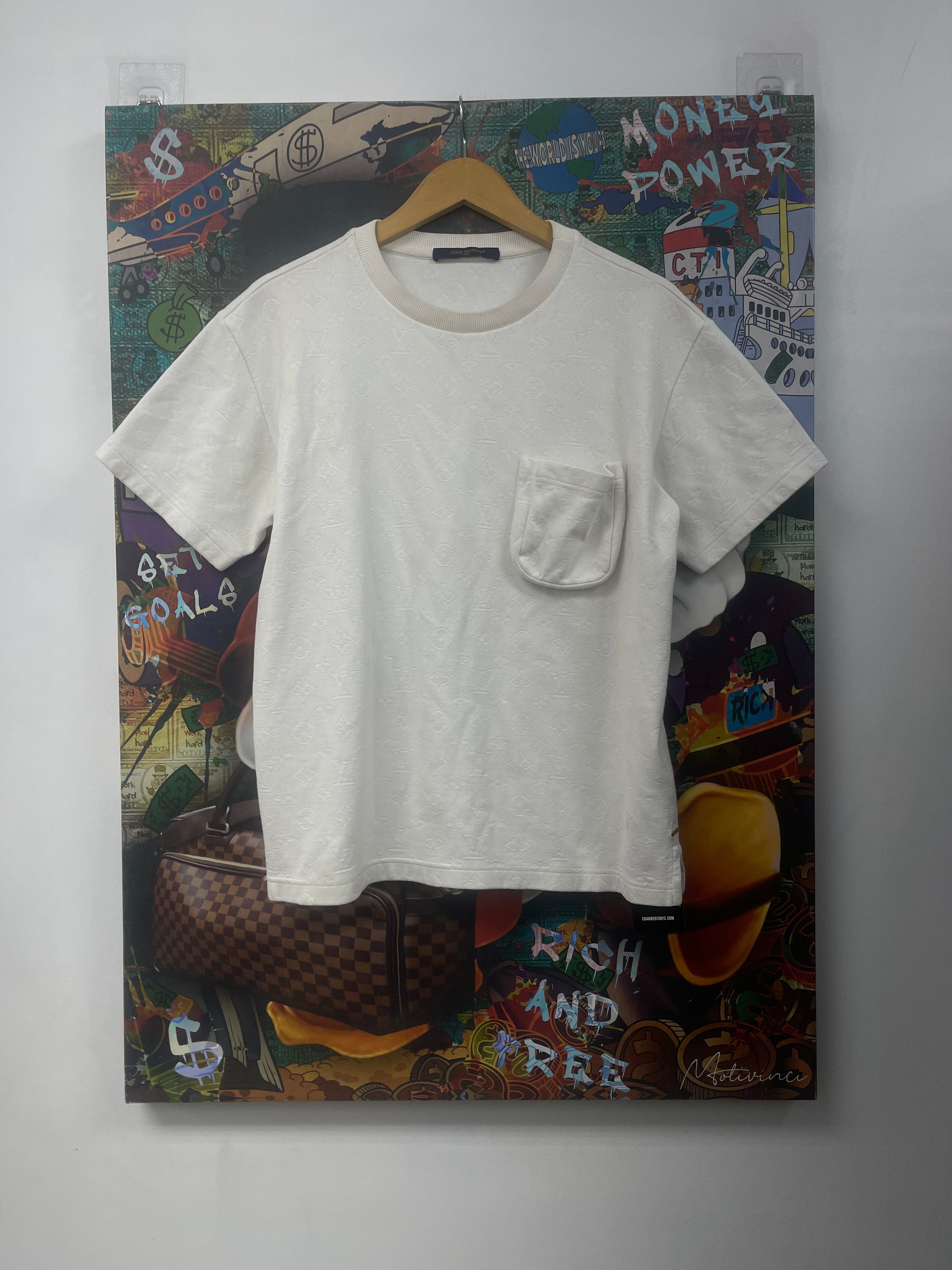 Louis Vuitton White 3D Monogram Pocket Tee