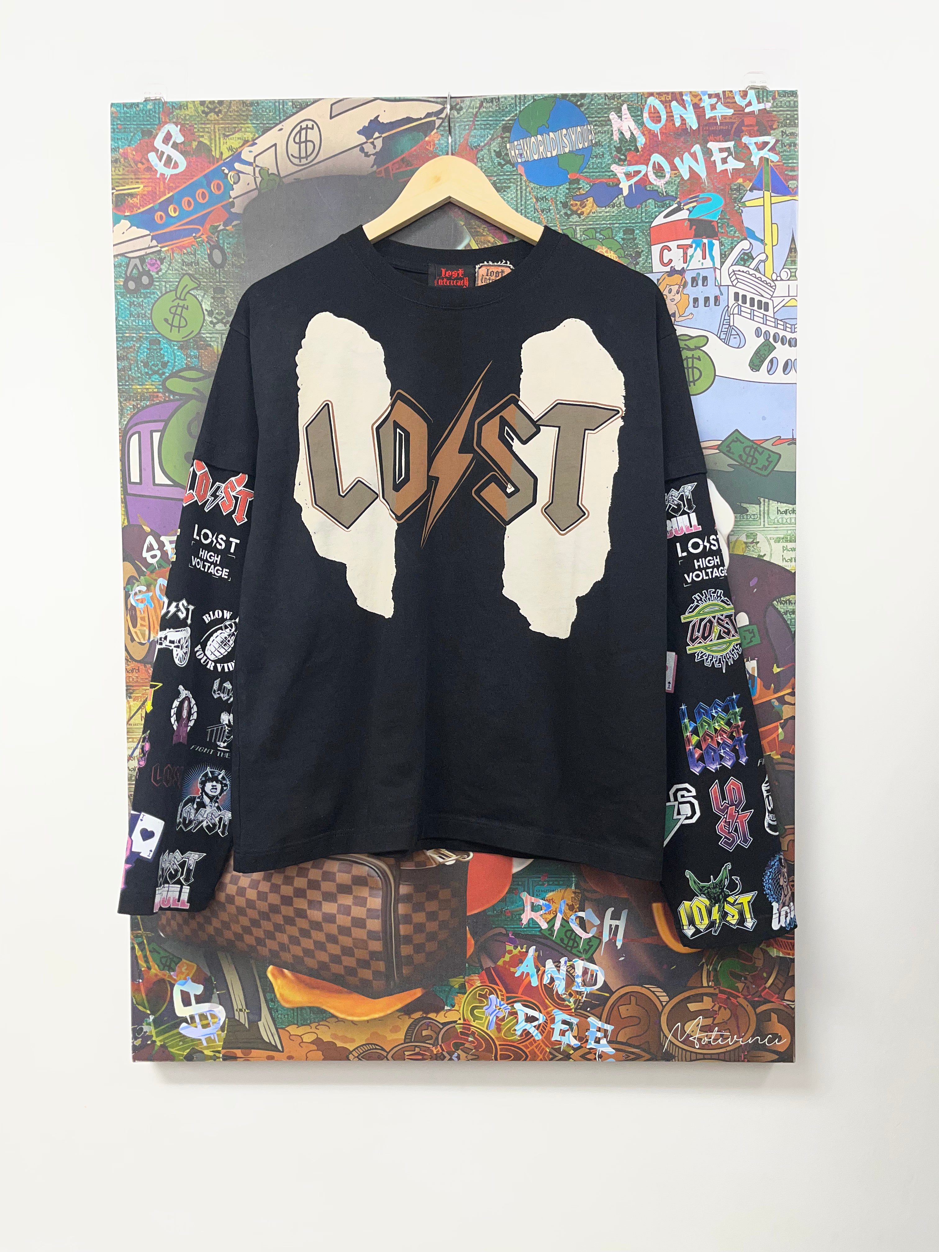 Lost Intricacy Black Multi Logo Long Sleeve