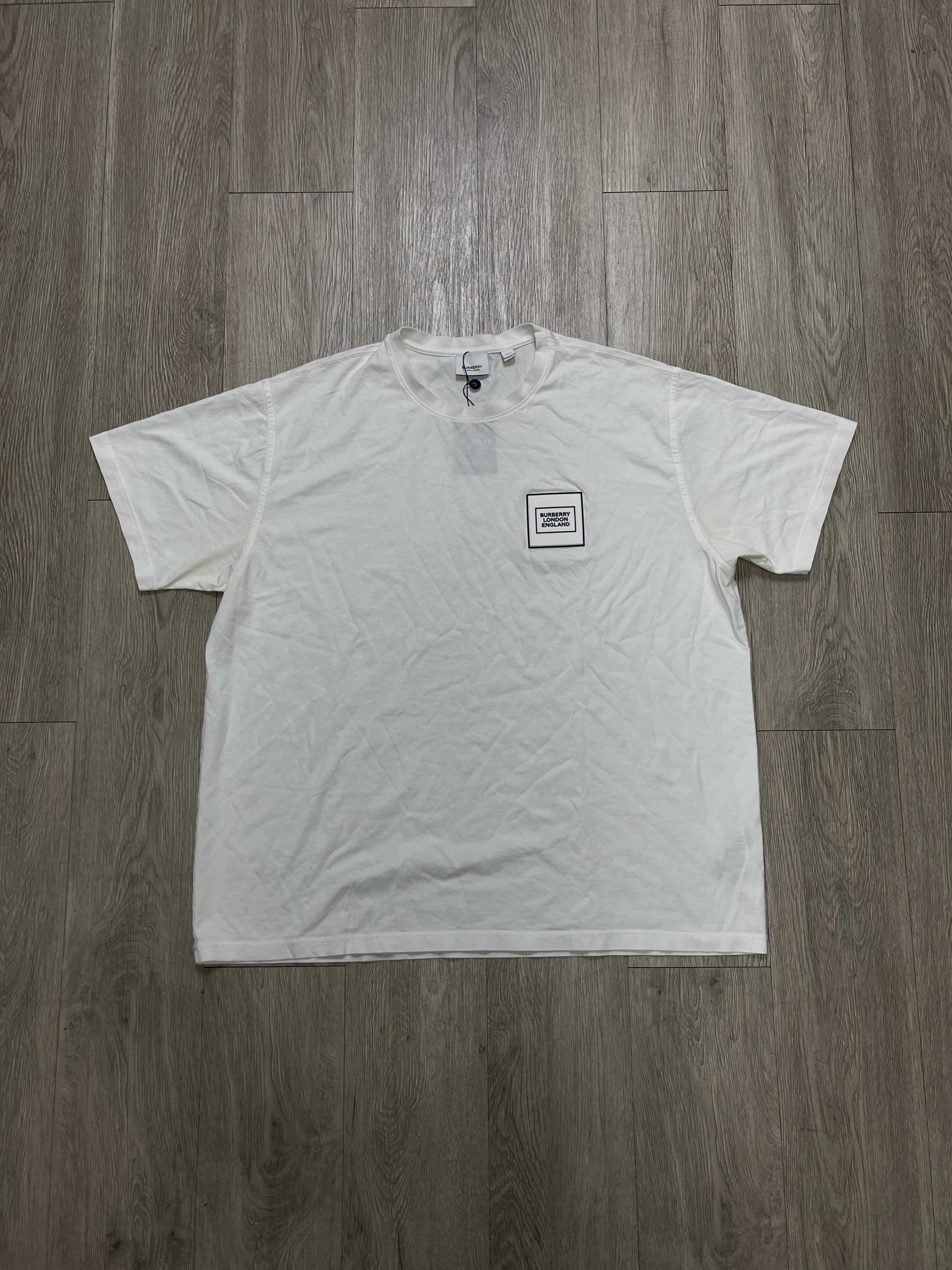 Burberry White Black Rubber Patch Tee